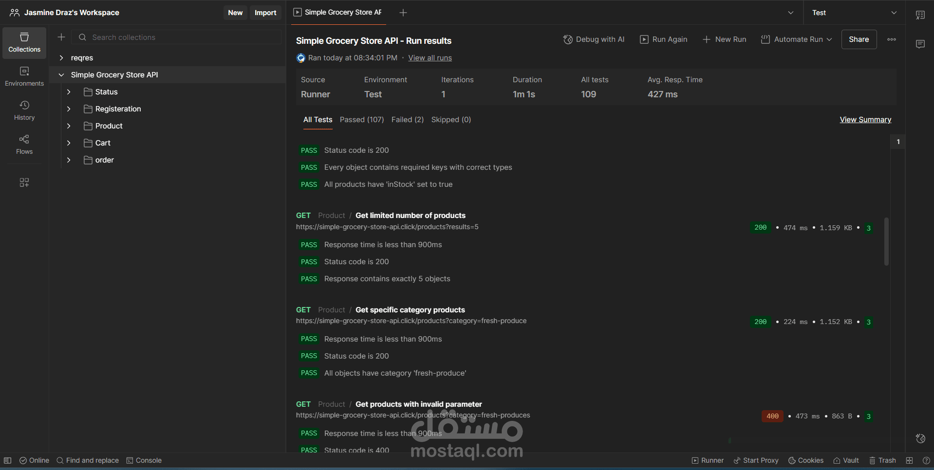 API Testing Project – Simple Grocery Store API