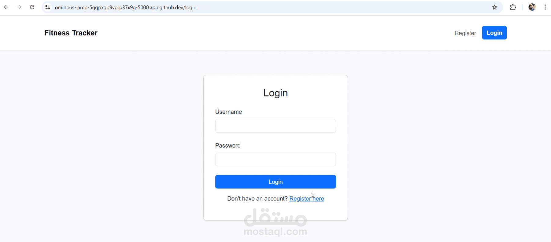Fitness Tracker web-based application