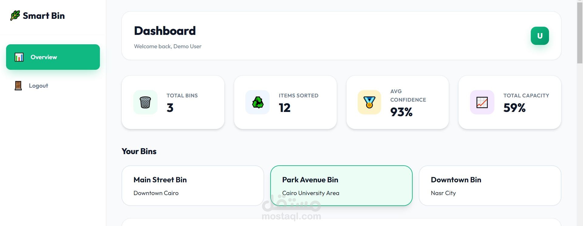 نظام إدارة نفايات ذكي مدعوم بالذكاء الاصطناعي