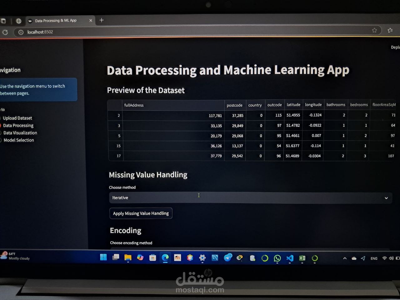 Data Processing and Machine Learning Web App