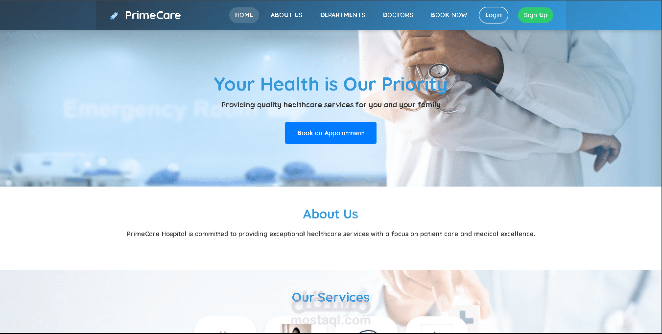hospital management website