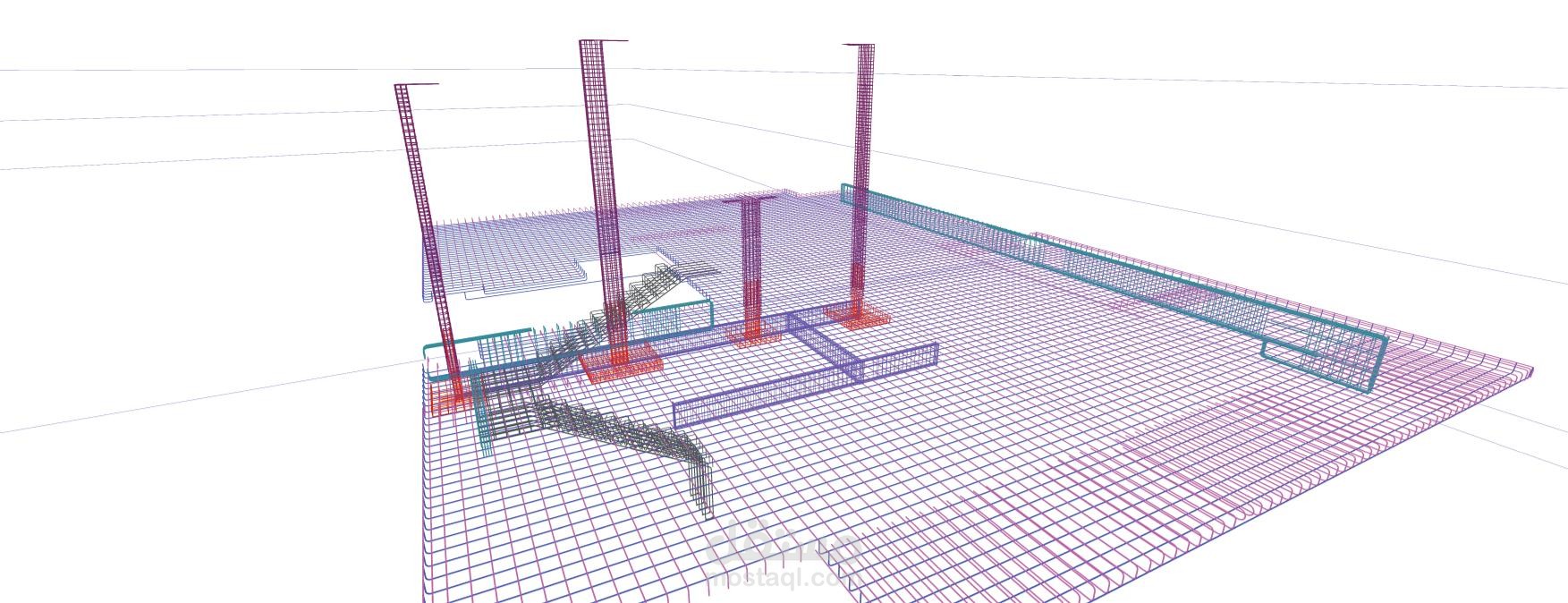 نمذجة ثلاثية الأبعاد لتسليح العناصر الإنشائية (3D Reinforcement Modeling)