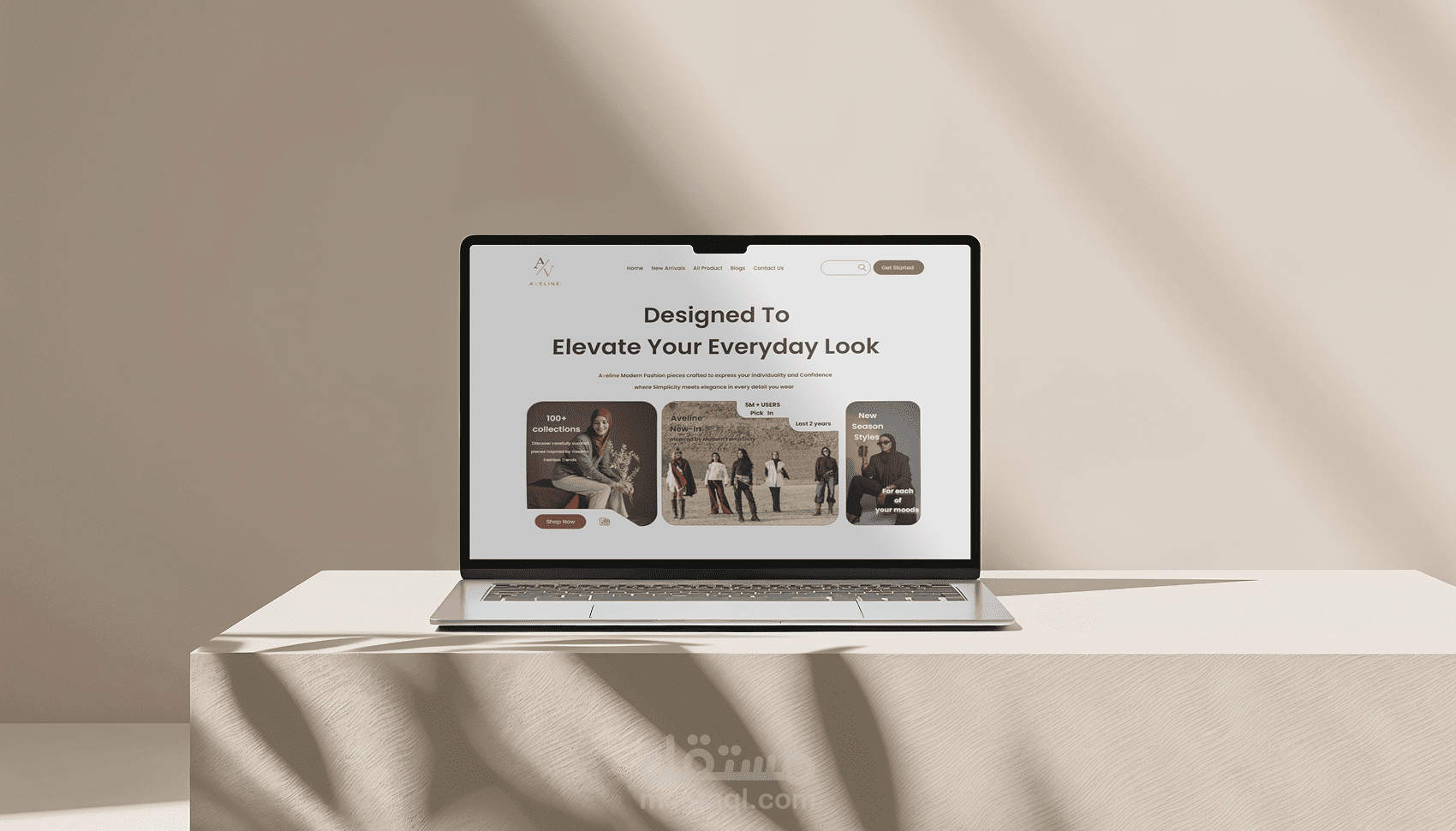 تصميم صفحة هبوط (Landing Page) خاصة بماركة ملابس نسائية (Aveline)