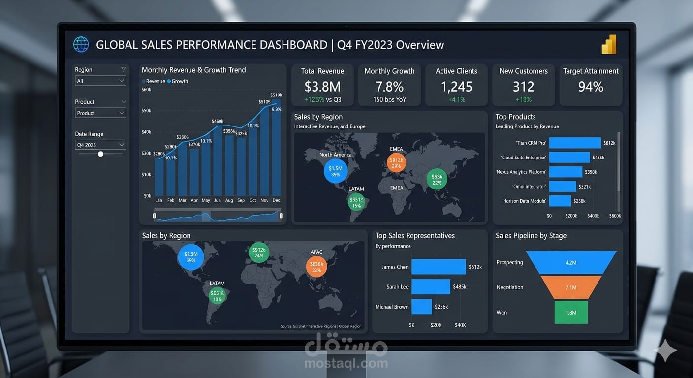 Sales Data Analysis Dashboard-تحليل بيانات المبيعات وإنشاء Dashboard تفاعلي