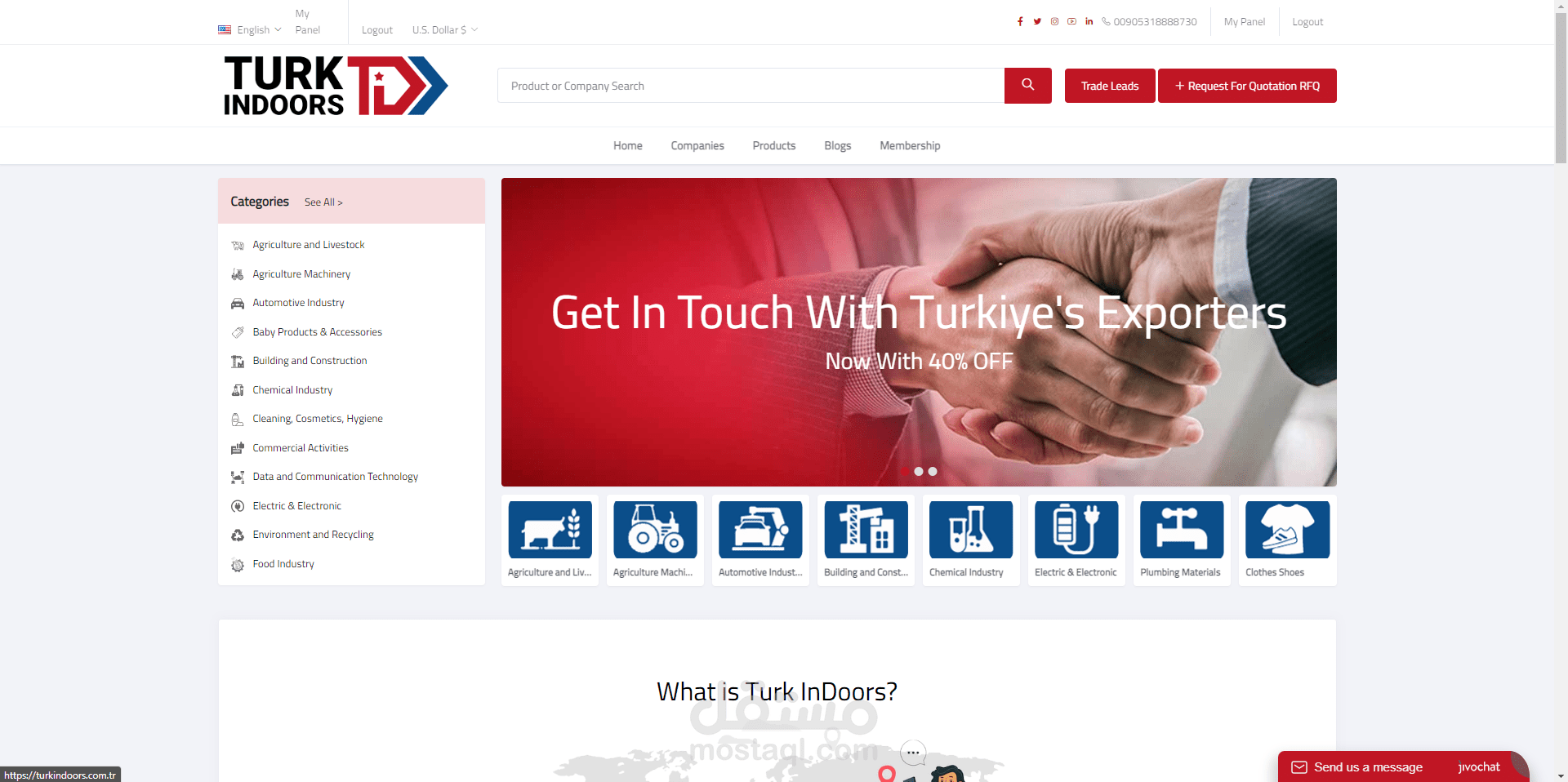 TURKINDOOR تصميم موقع استيراد وتصميم