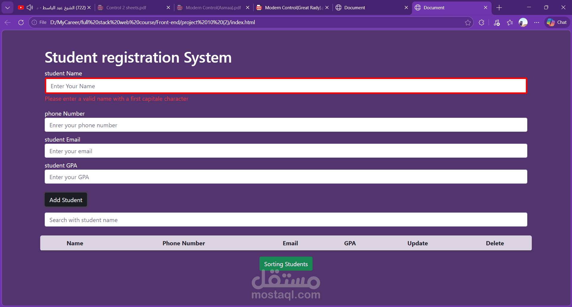 Student registration System