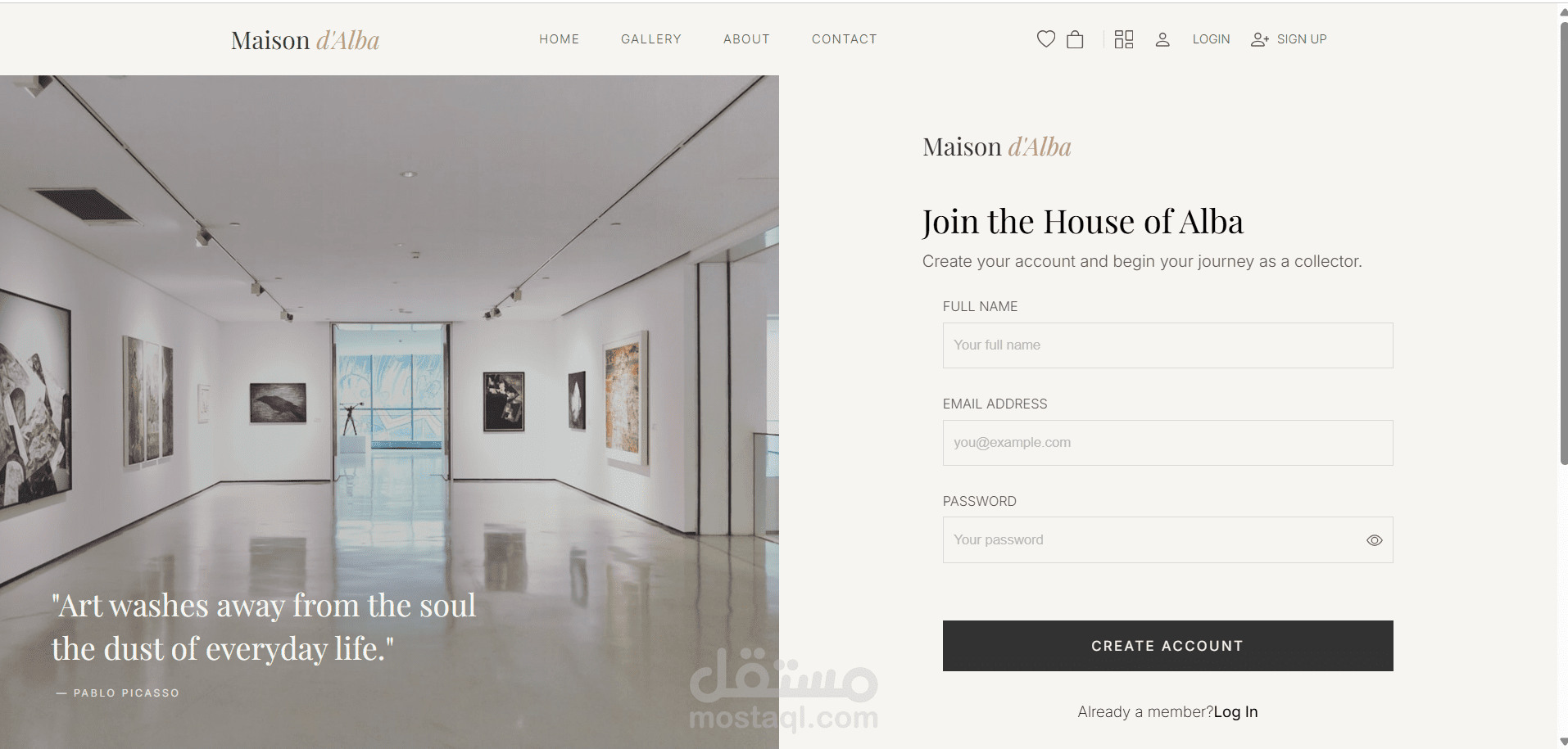تصميم صفحة تسجيل مستخدم (Signup Page)