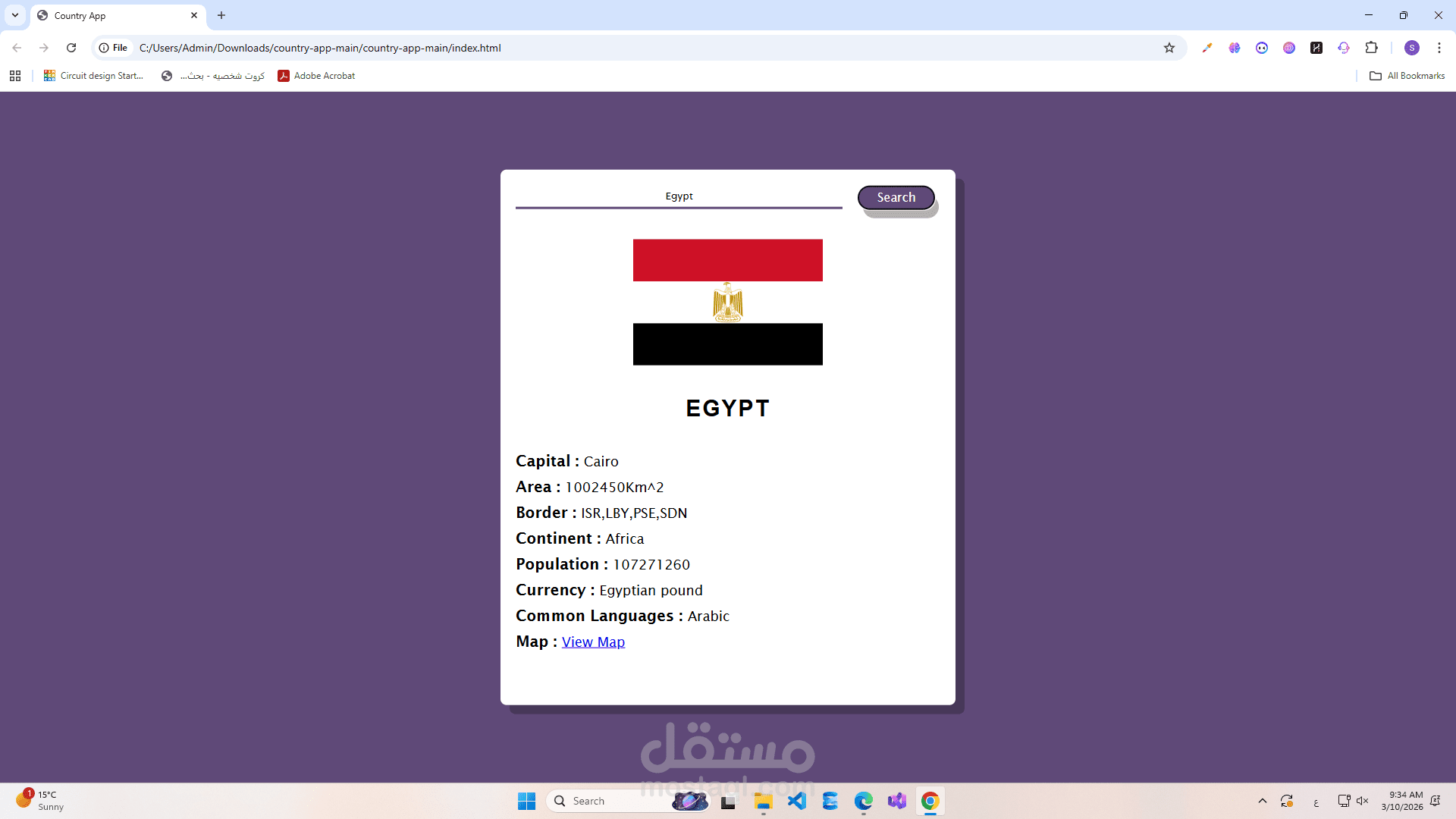 Country Information Web App