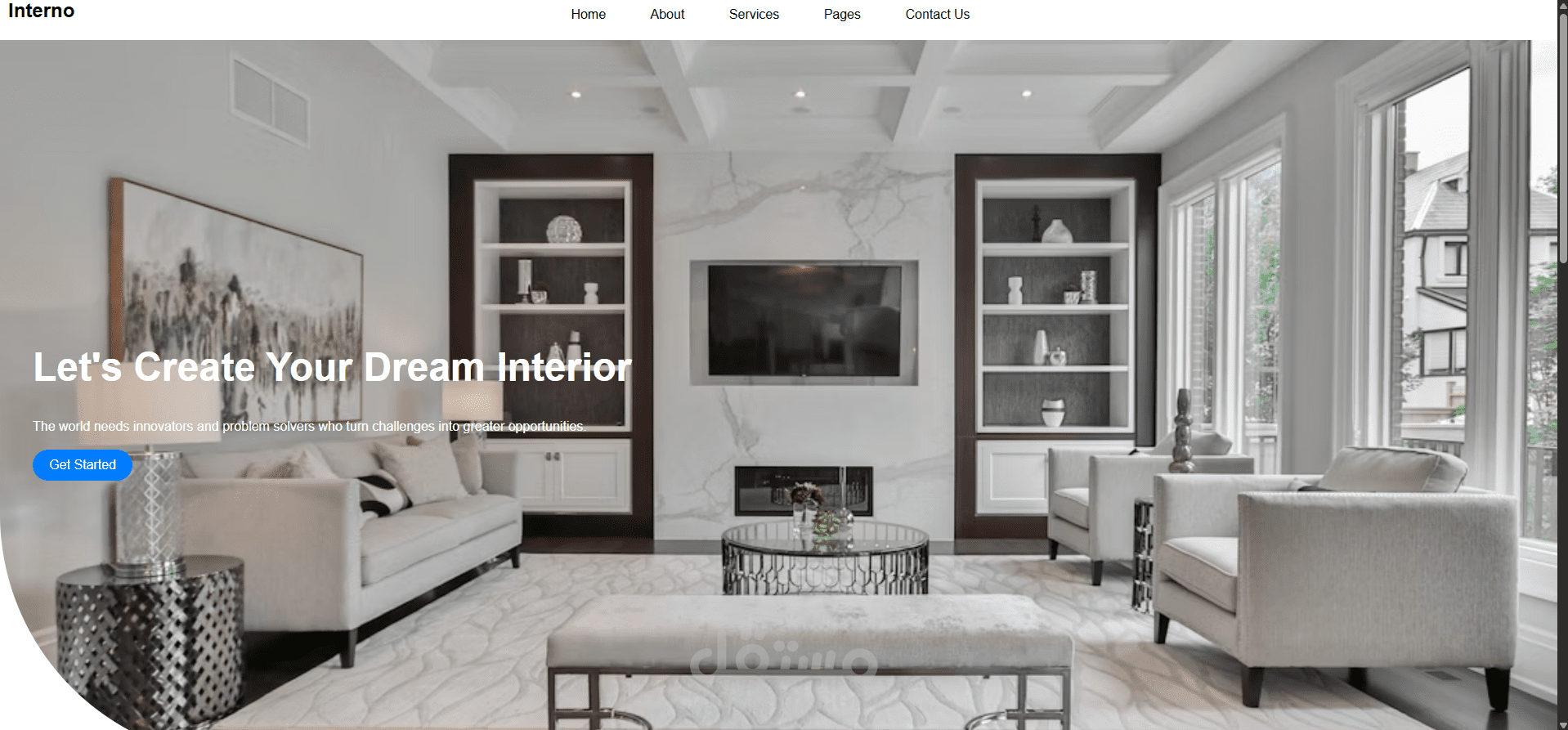 modern interior design website homepage