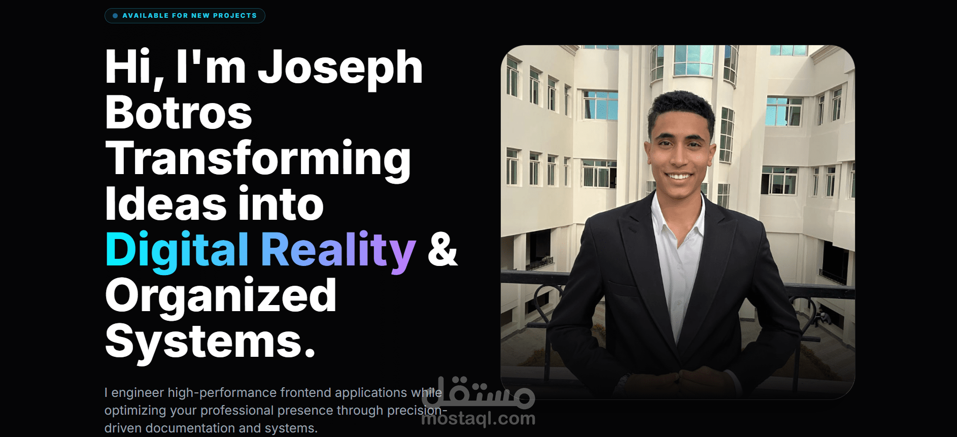 تصميم Portfolio متناسق وجذاب يصفك ويظهر مهاراتك ويسهل الوصول اليك بأستخدام (html ,css ,javascript and Bootstrap)