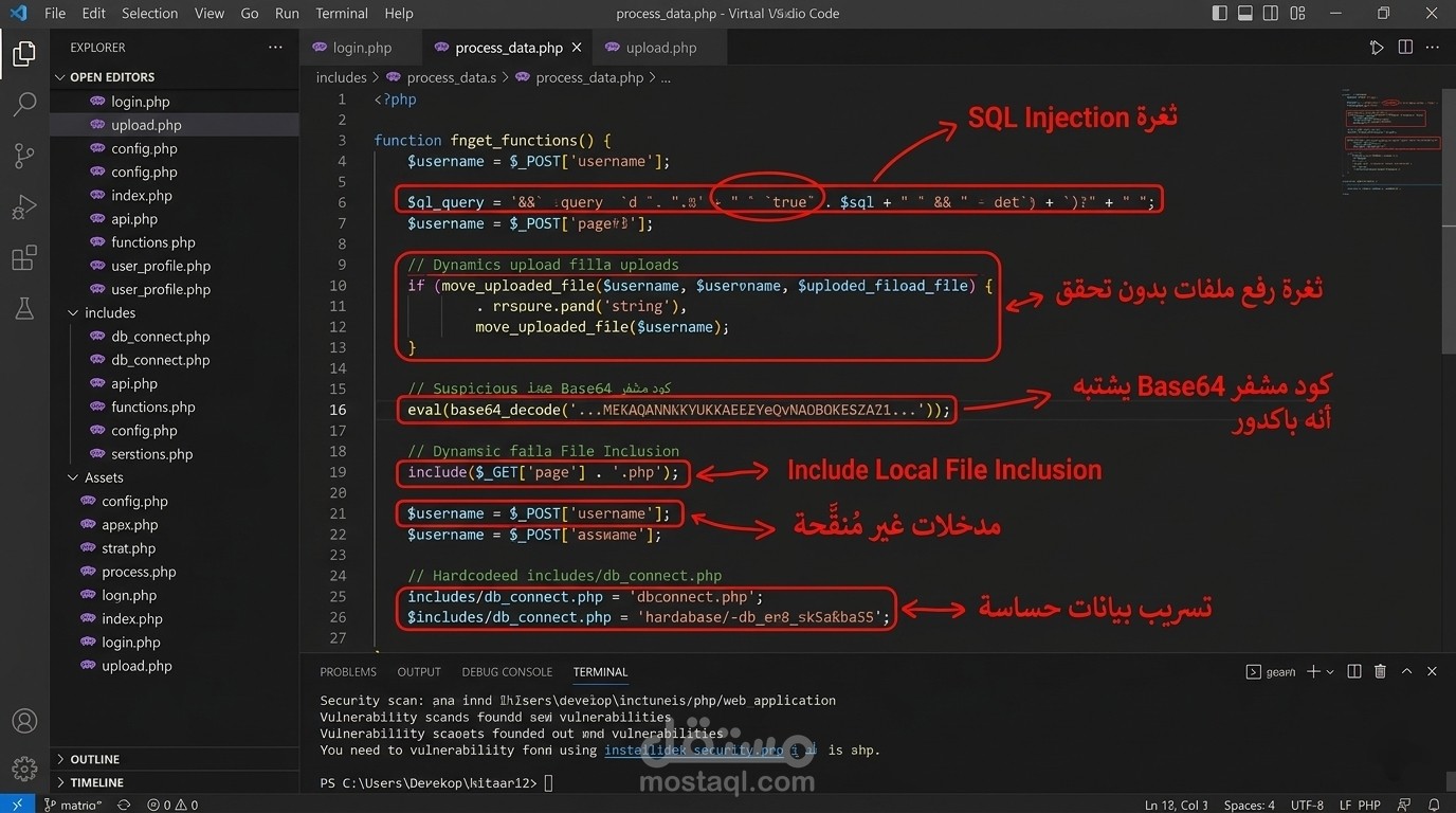 فحص ثغرات مواقع PHP وتحليل الأمان واكتشاف الاختراقات
