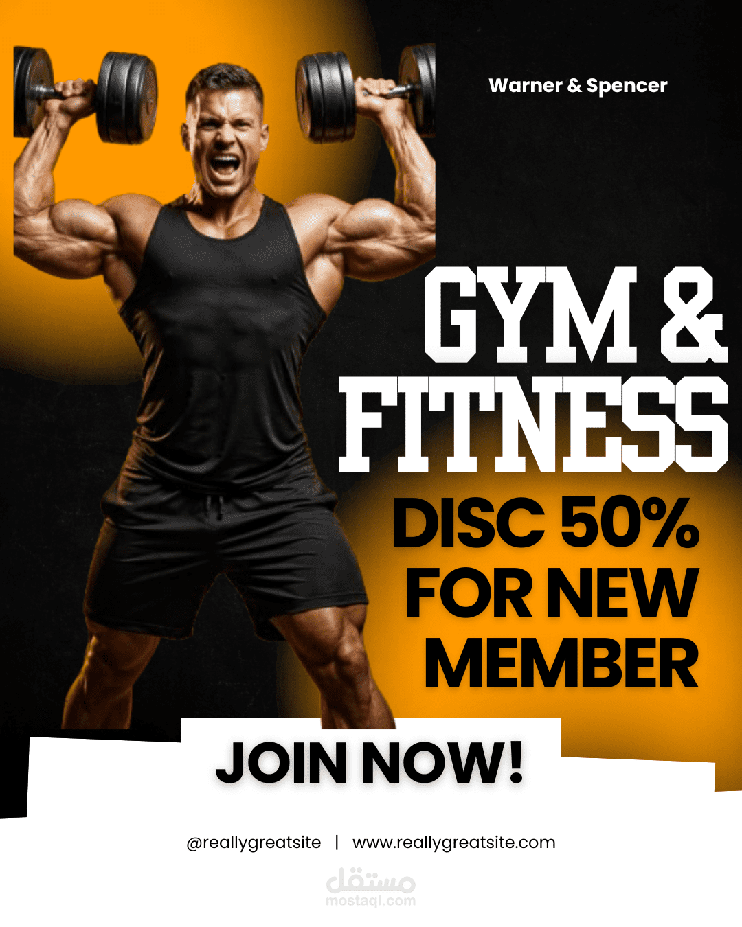 Gym & Fitness Promotional Poster – 50% Discount Offer