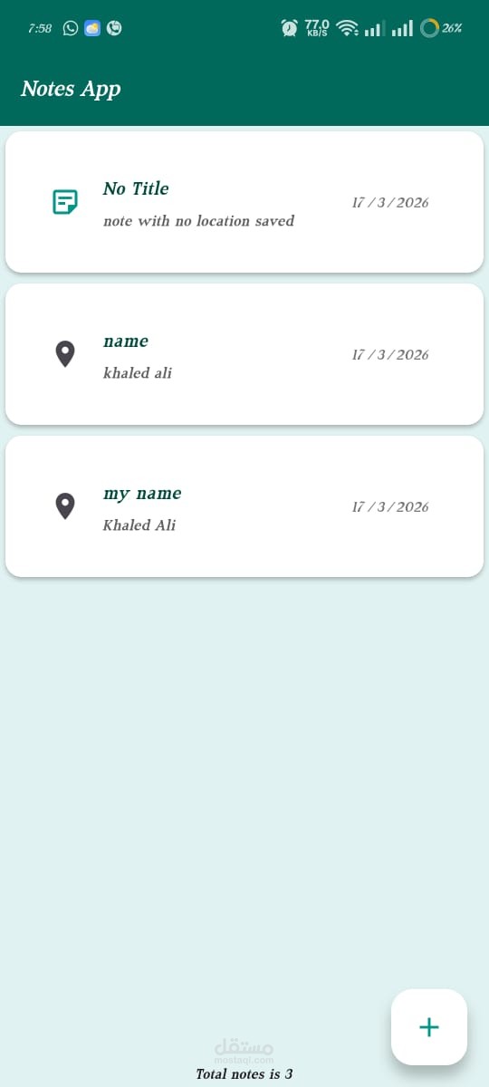 Smart Notes App with Location & Undo (Flutter)