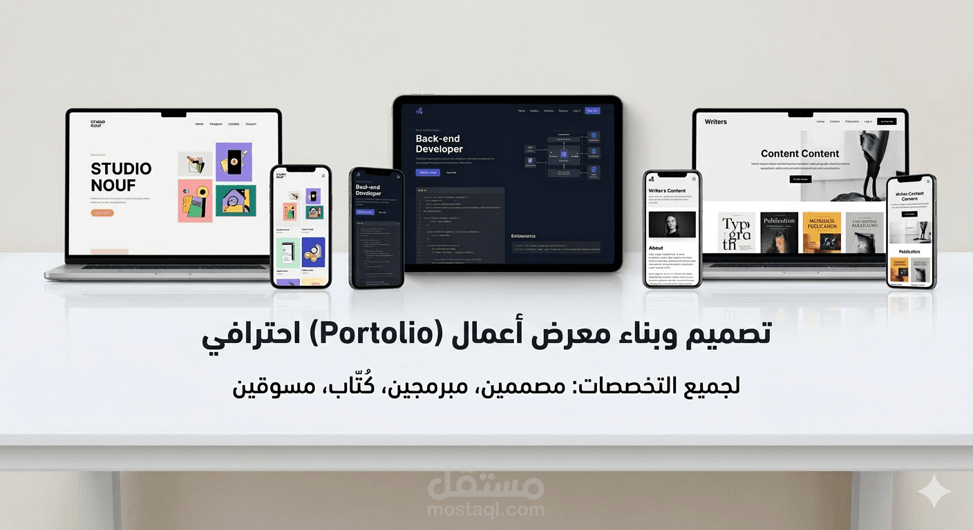 بناء وتنسيق معرض أعمال (Portfolio) احترافي وجذاب لكل التخصصات
