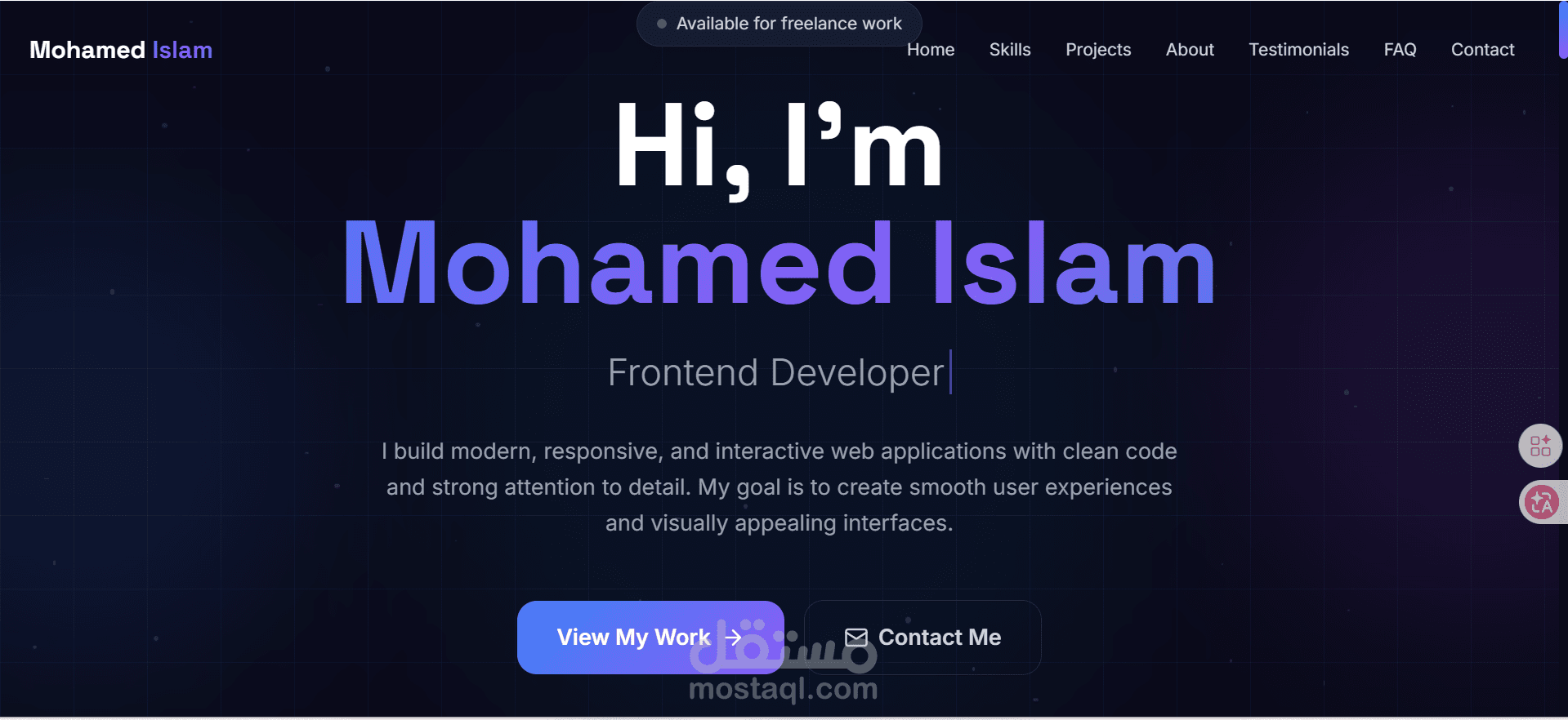 تصميم وبرمجة موقع شخصي (Portfolio) احترافي وسريع باستخدام React