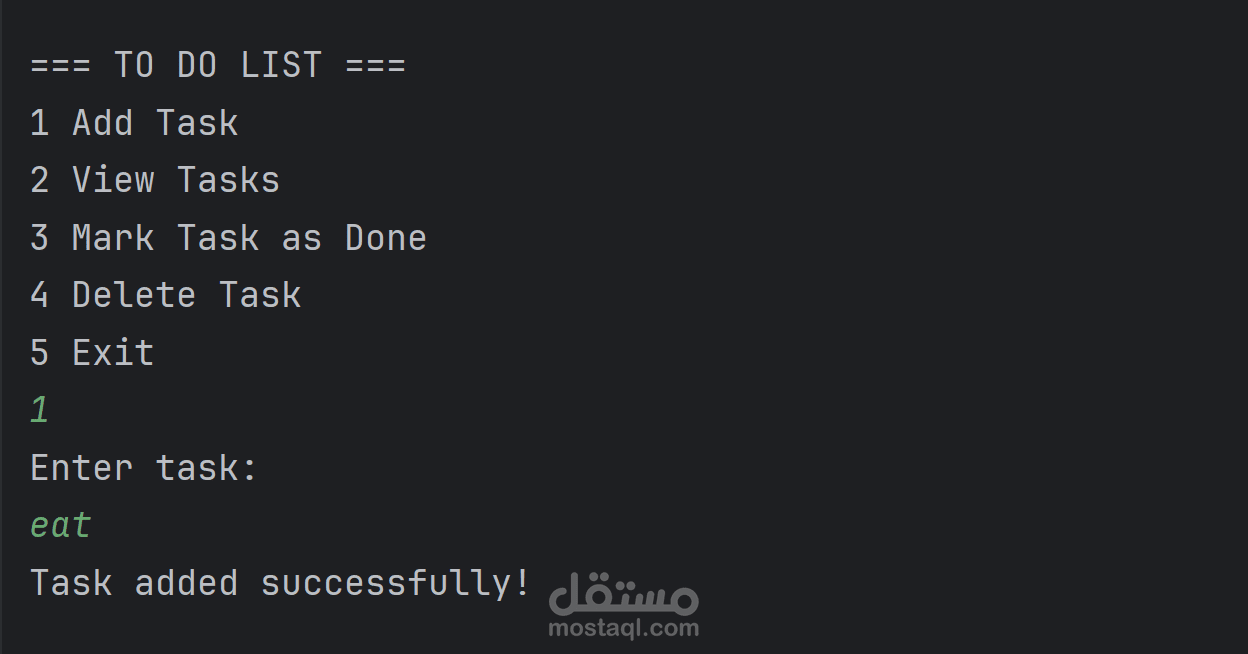 To-Do List Console Application using dart