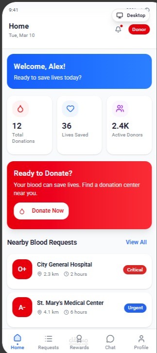 Blood Donation Mobile App using Flutter