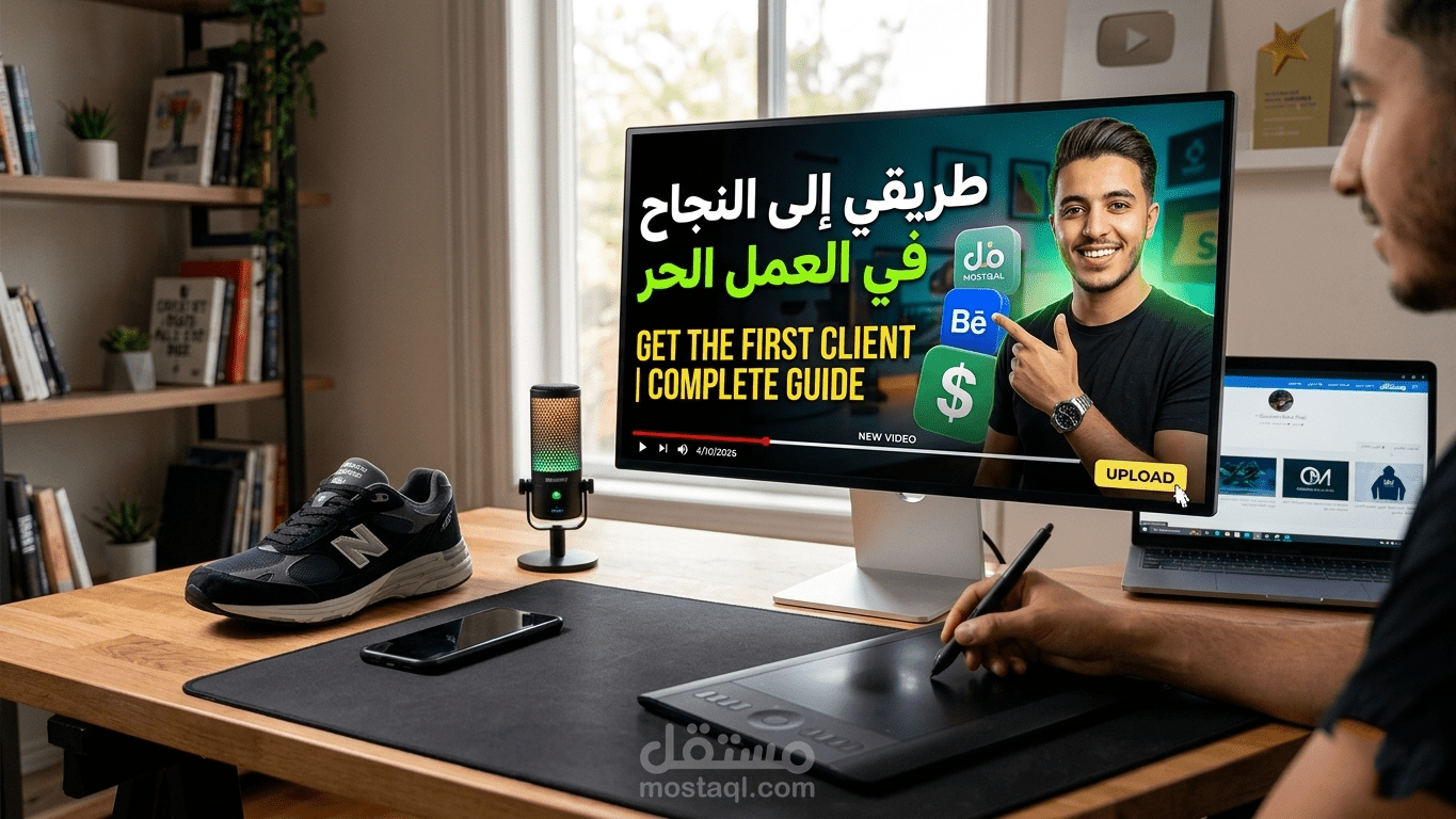 تصميم صور مصغرة (Thumbnails) احترافية لزيادة نسبة النقر (CTR)