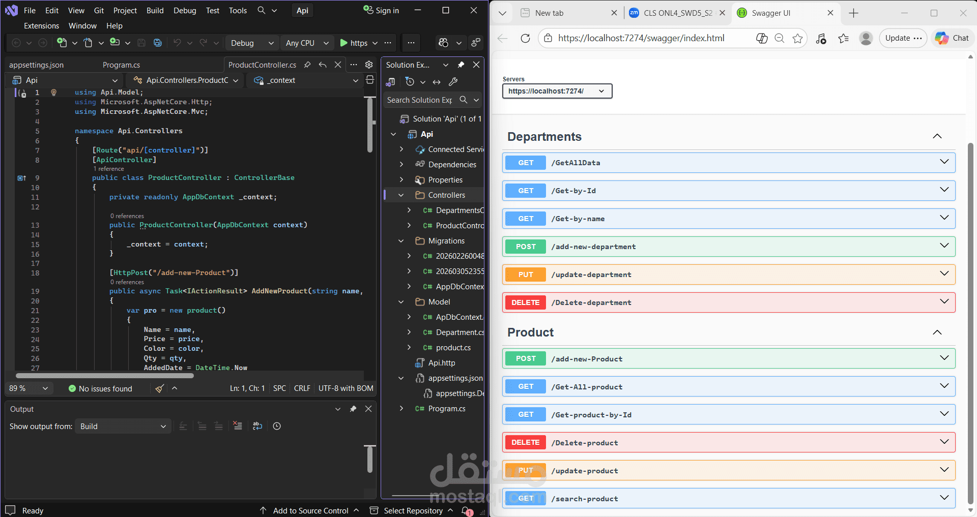 Full RESTful Web API using ASP.NET Core, Entity Framework & SQL Server