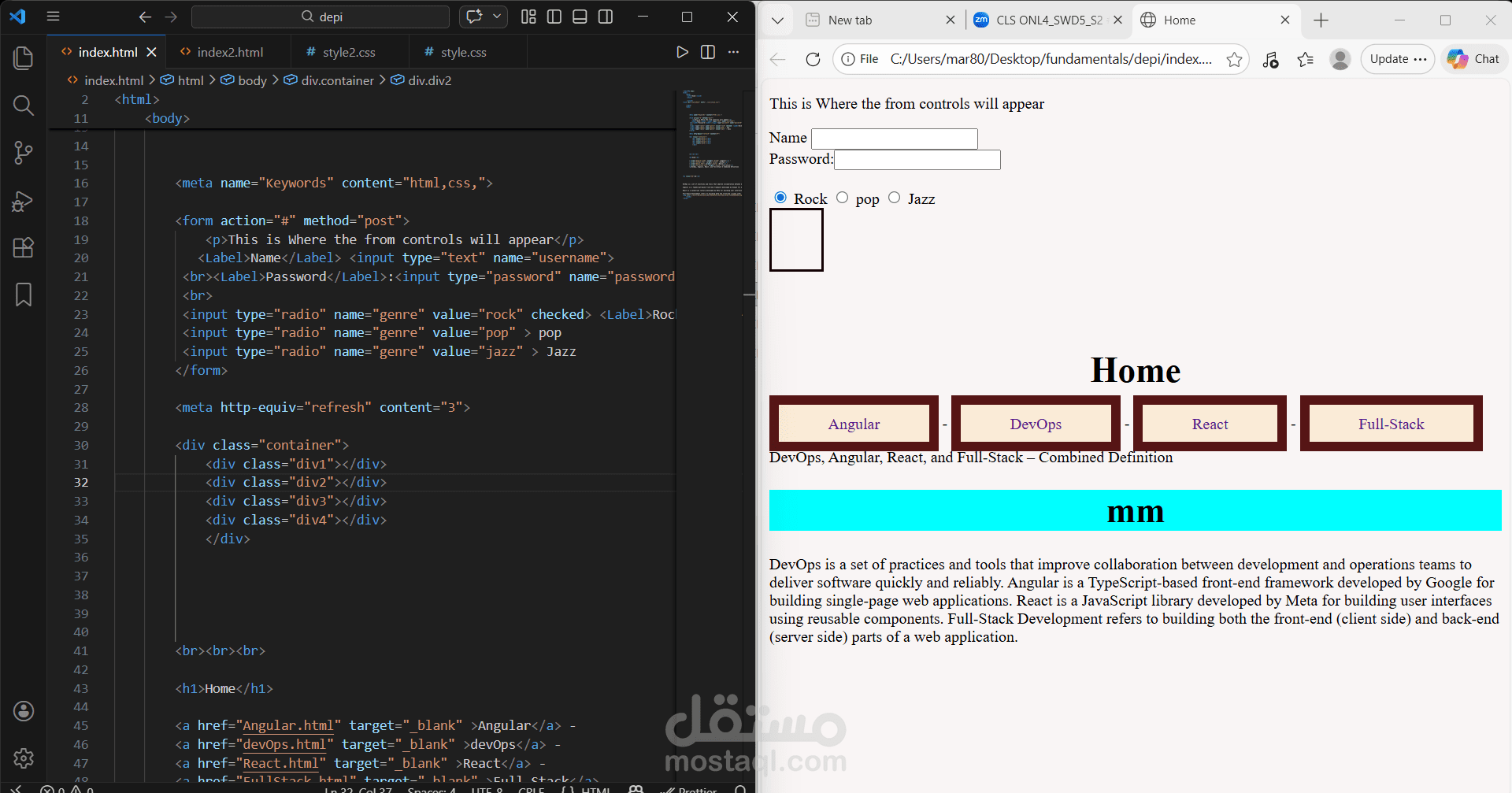Responsive Multi-Page Website with Form Using HTML & CSS