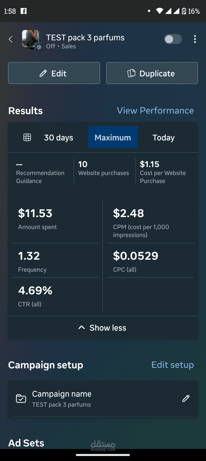 Successful testing product campaign