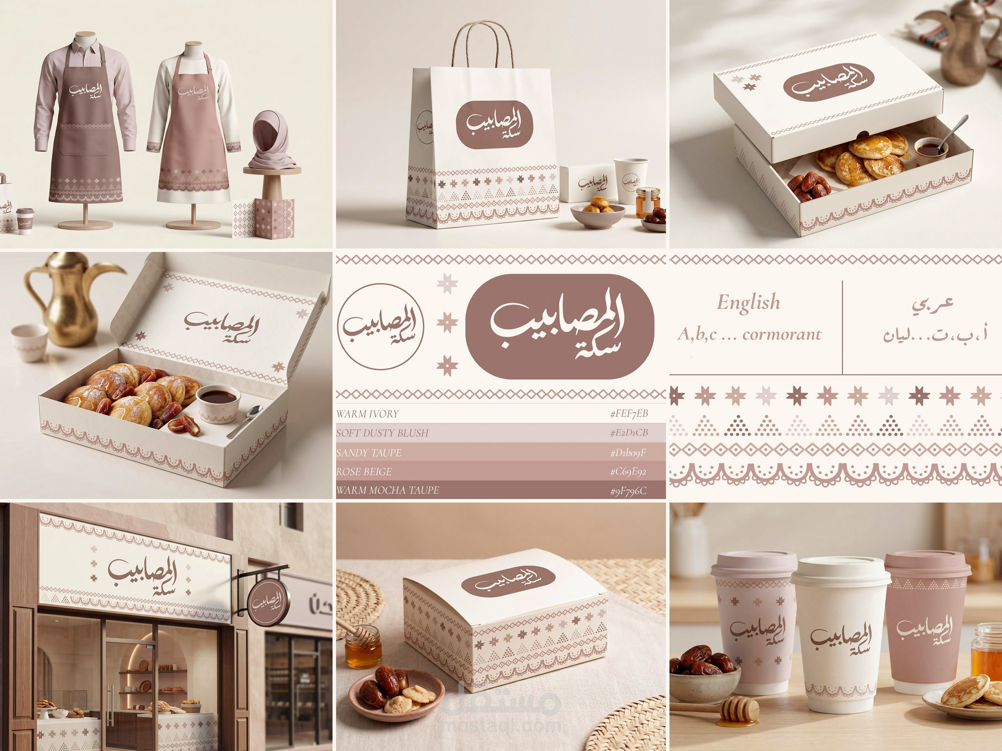 هوية بصرية تجارية احترافية لمحل سكة المصابيب