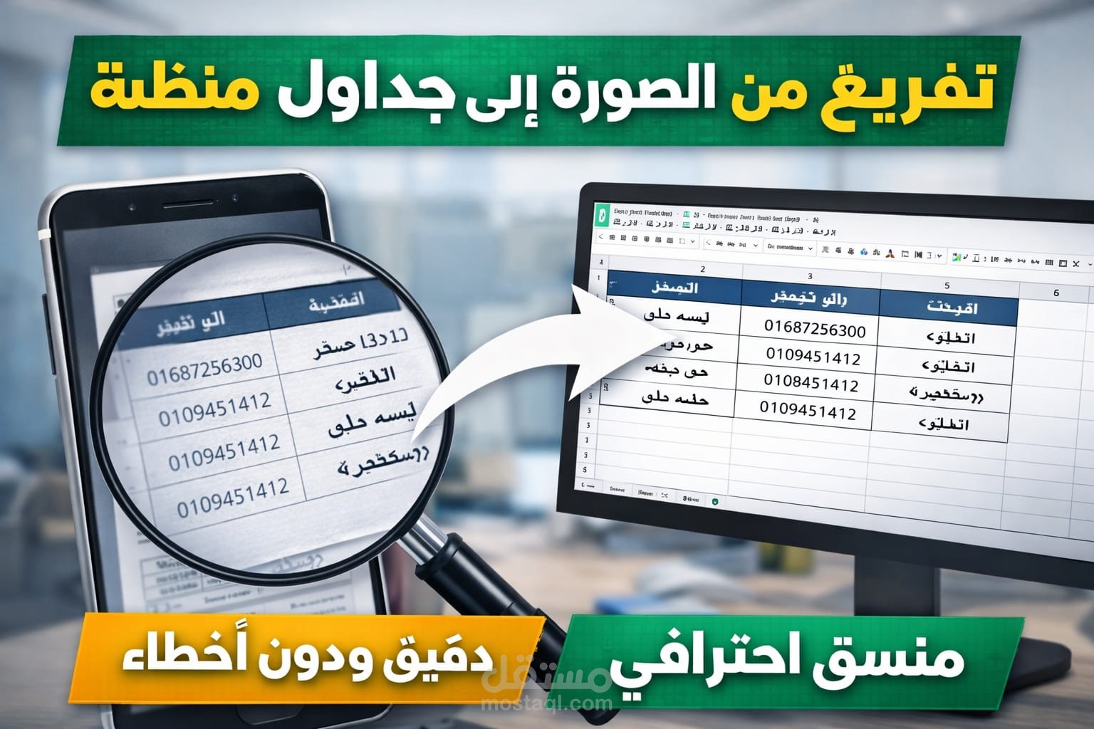 تفريغ البانات من الصور الى جداول منظمة