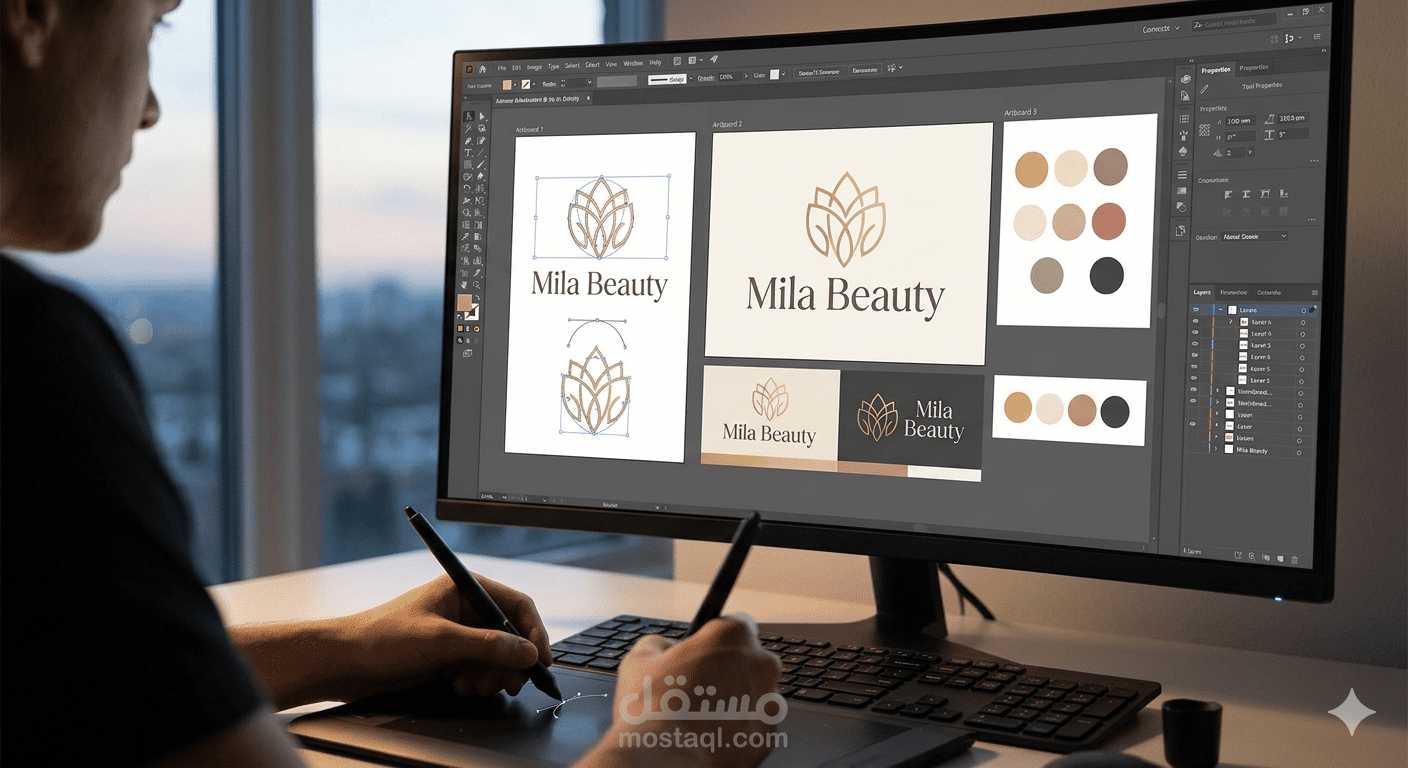 تصميم هوية بصرية وشعار (لوغو) لصالون