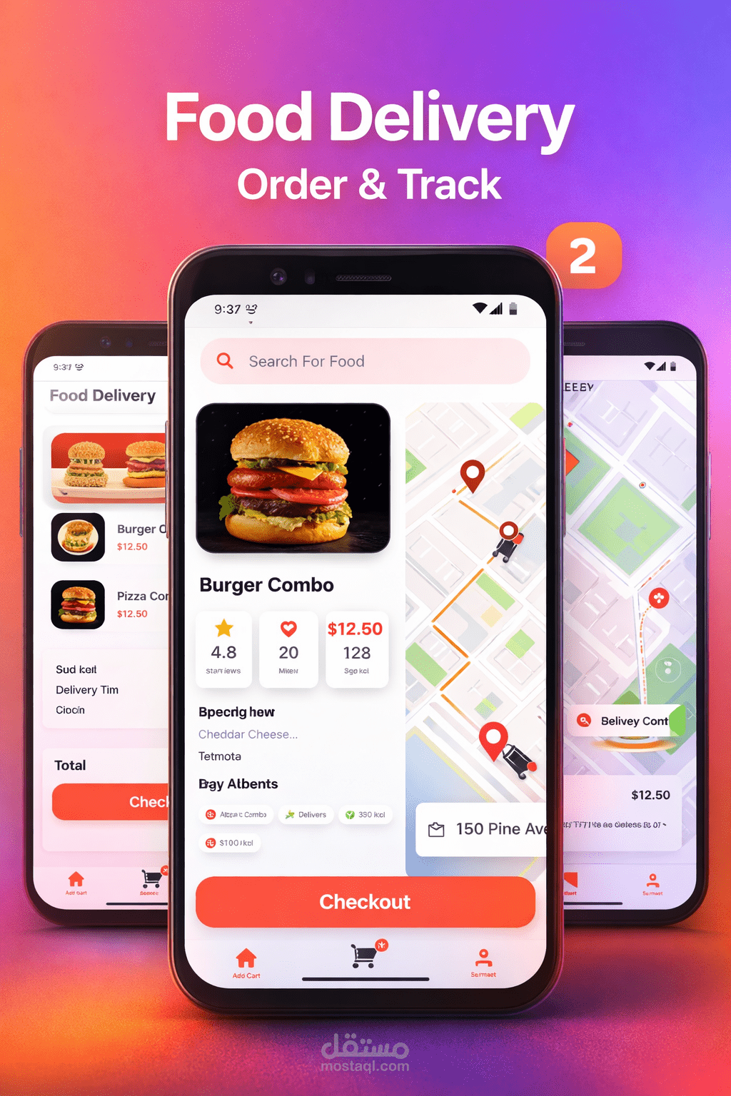 تطبيق توصيل طلبات متكامل باستخدام Flutter