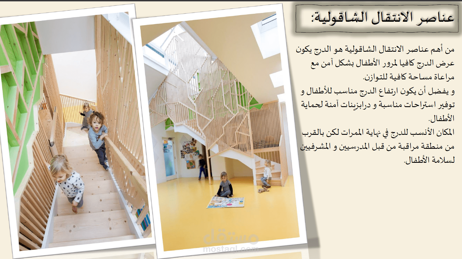 عرض تقديمي لبحث علمي عن أسس تصميم المدارس في الهندسة المعمارية