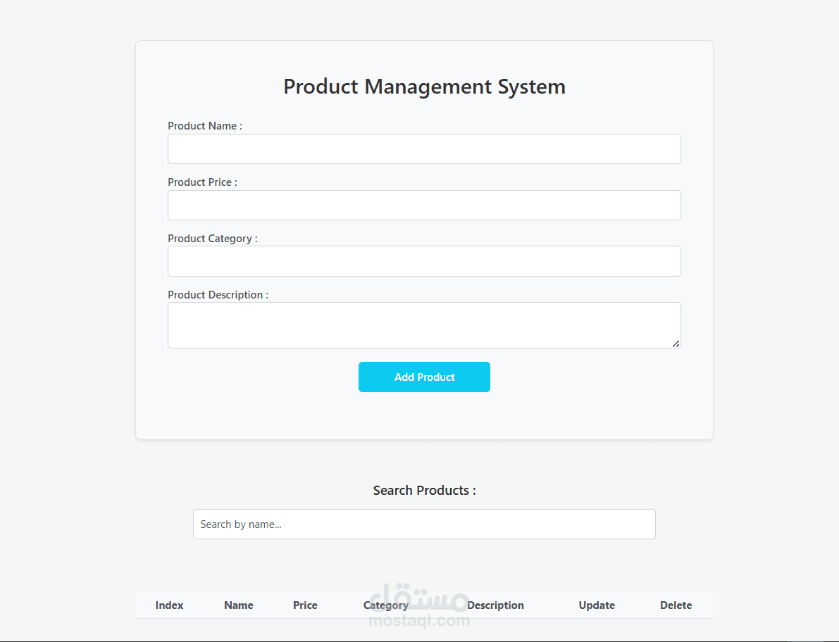 Product Management System (CRUDS)