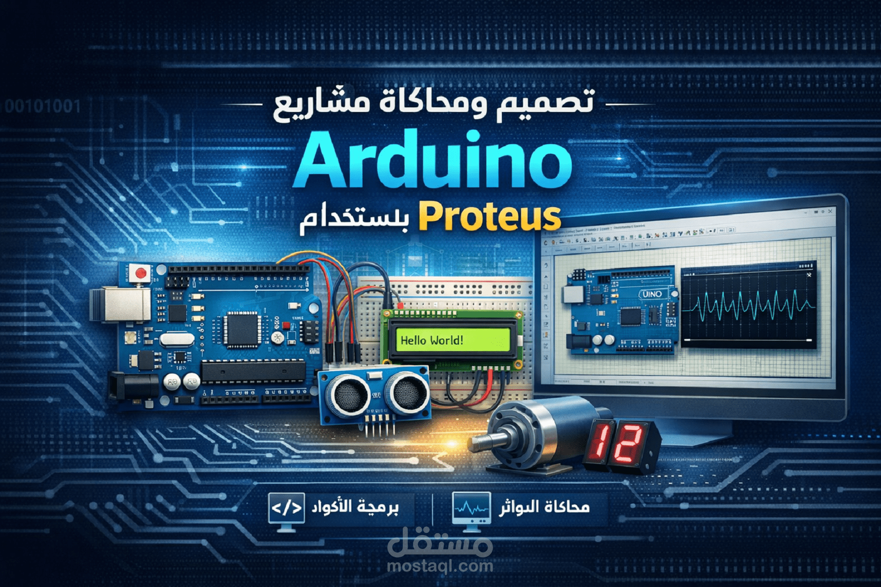 تصميم ومحاكاة مشاريع Arduino باستخدام Proteus خطوة بخطوة