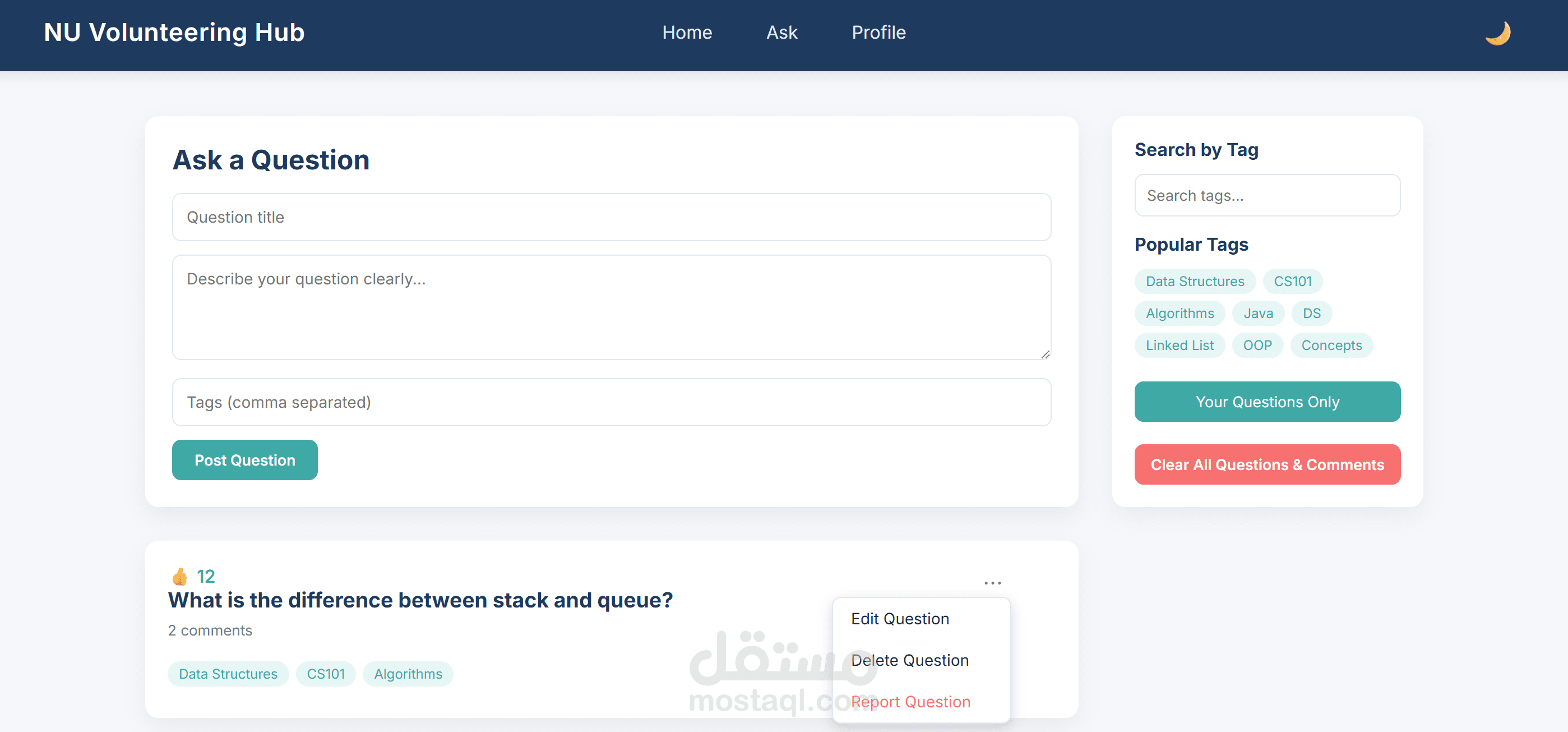 NU ITCS Volunteering Hub – Full-Stack Volunteering Platform