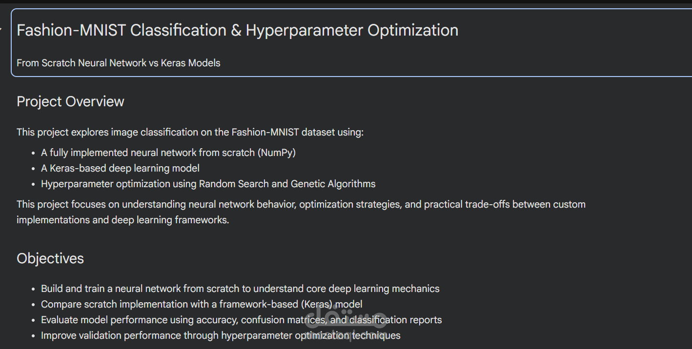 Fashion-MNIST Classification & Hyperparameter Optimization
