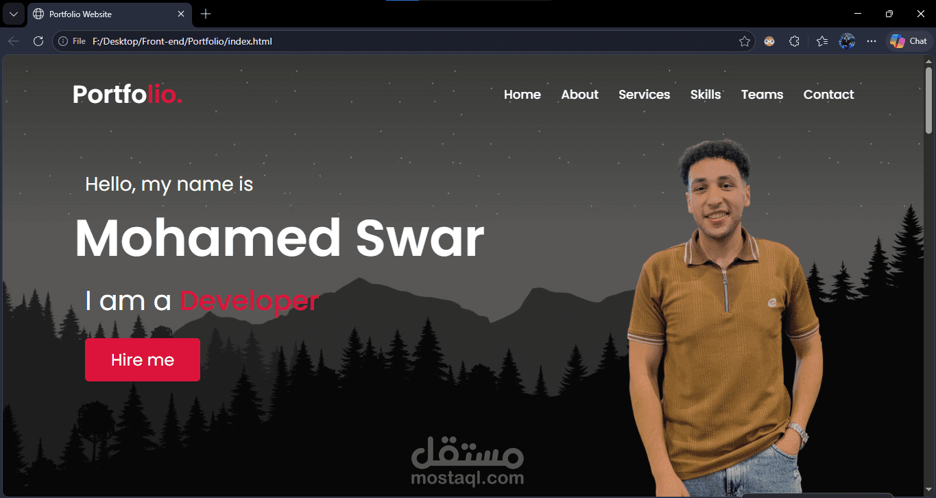 برمجة وتصميم موقع شخصي (Portfolio) احترافي ومتجاوب