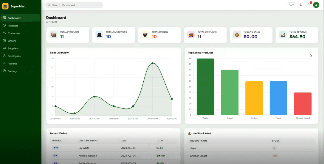 قاعده بيانات ل supermarket