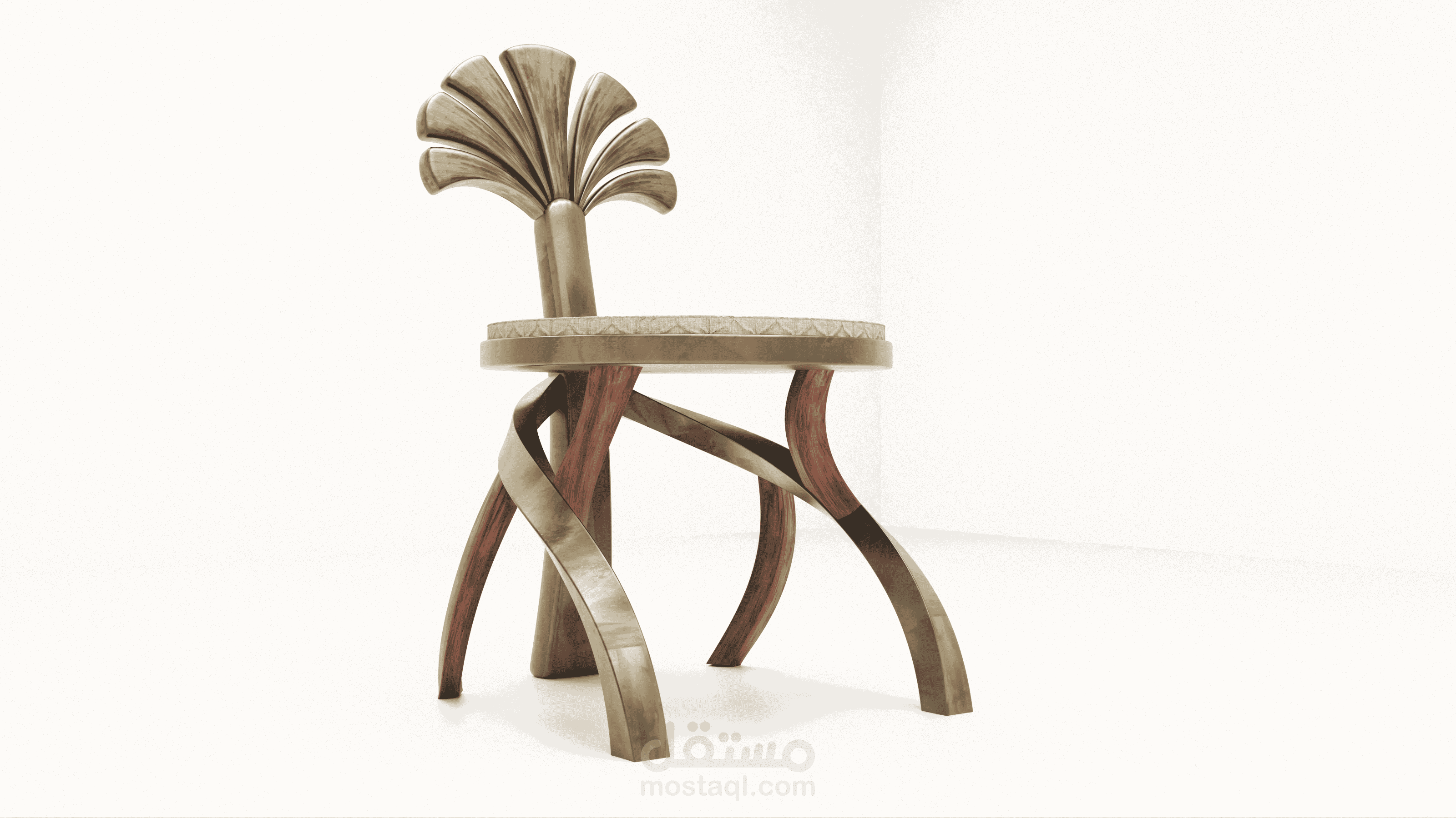 مشروع فصلي | تصميم كرسي مفاهيمي مستوحى من الخطوط العضوية