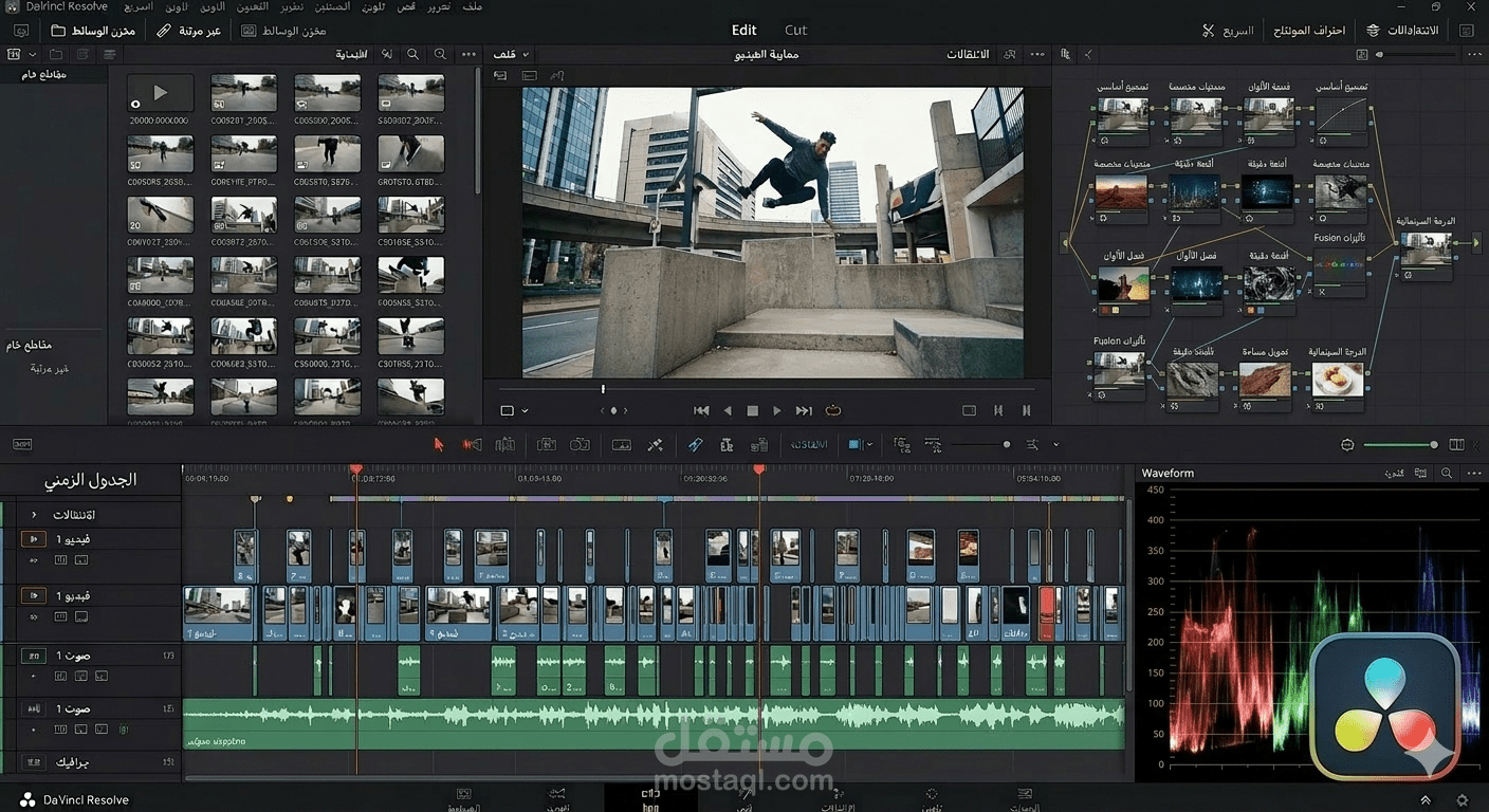خدمات مونتاج متكاملة (فيديوهات قصيرة وجذابة + محتوى طويل) باستخدام DaVinci Resolve"