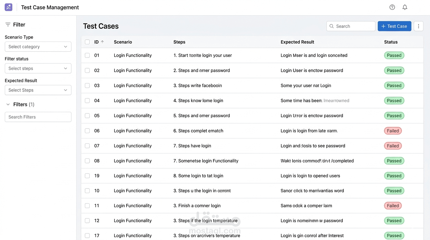 تصميم وتوثيق حالات اختبار (Test Cases) لنظام إدارة مستخدمين