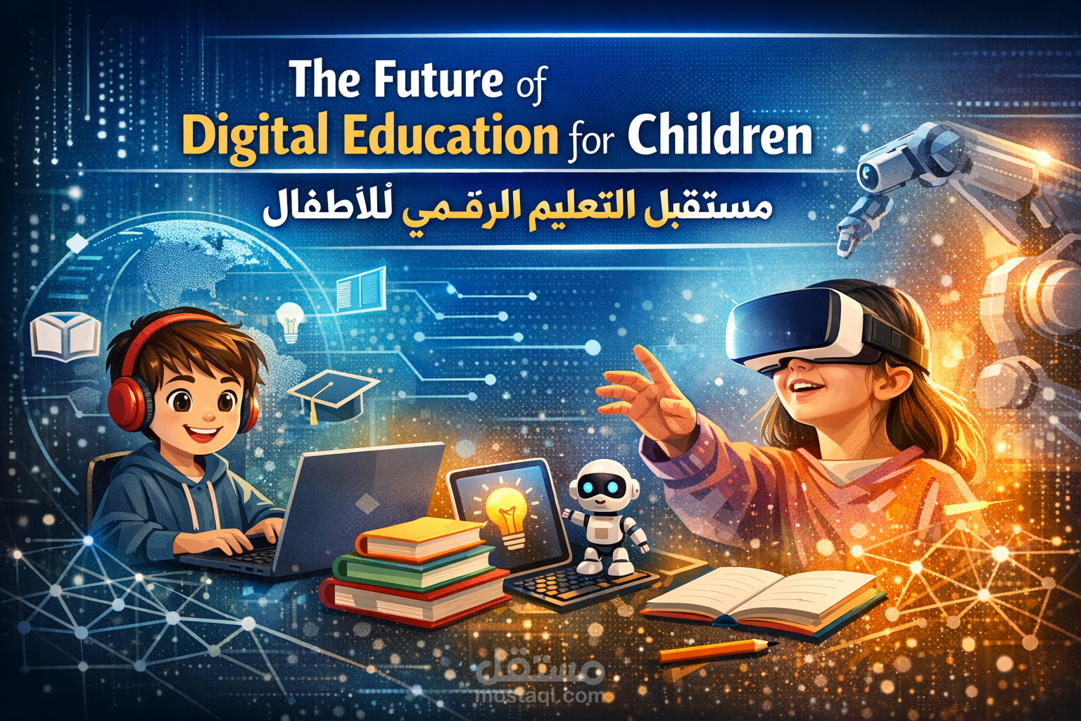 تعريب نص تربوي عالمي: "مستقبل التعليم الرقمي للأطفال".