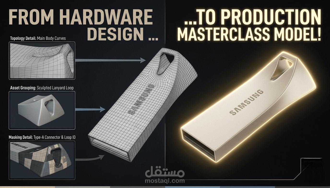 إعلان منتج فلاشه ميموري سامسونج BAR Plus ثلاثية الأبعاد CGI