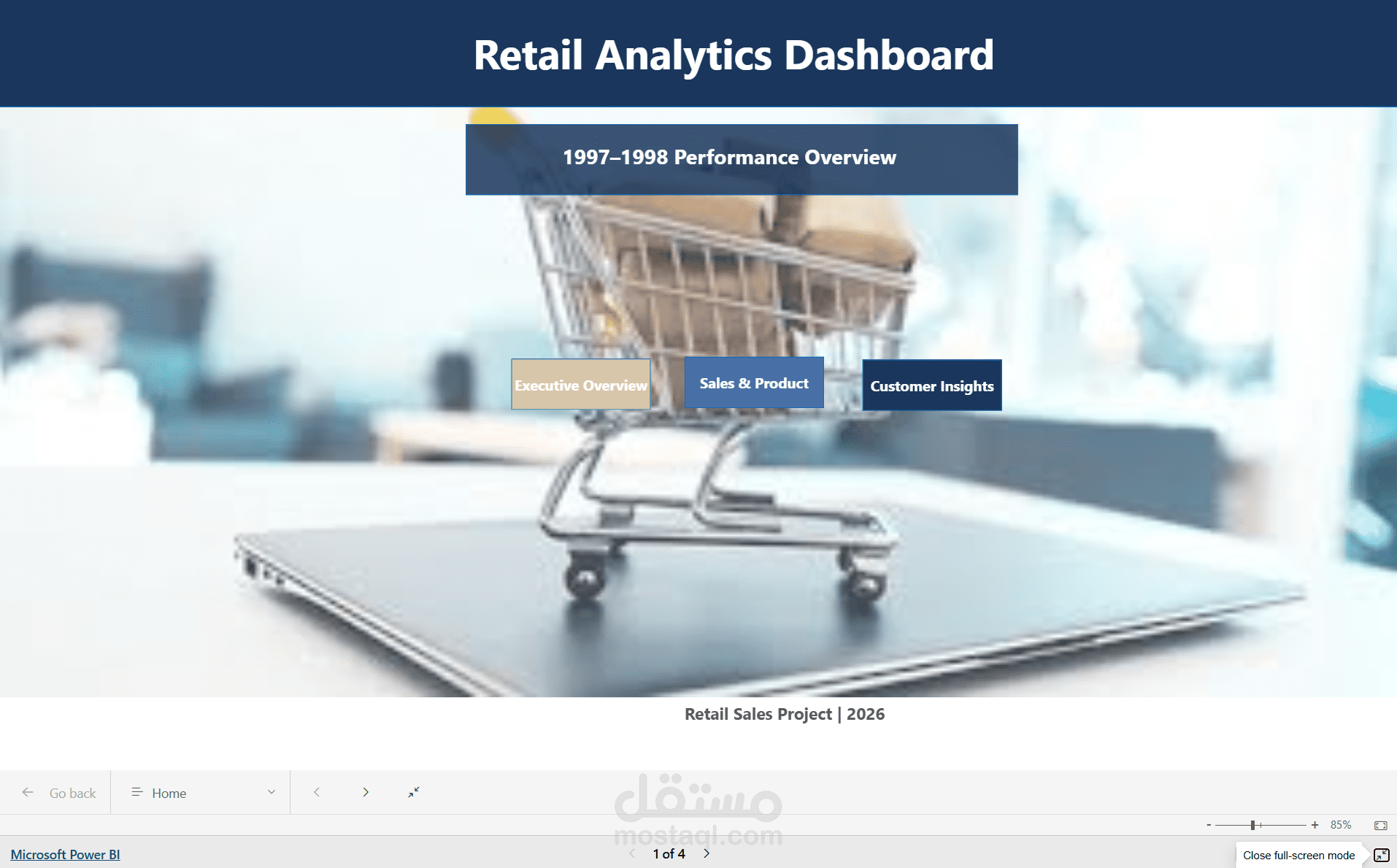 داشبورد تحليل مبيعات تفاعلي بـ Power BI