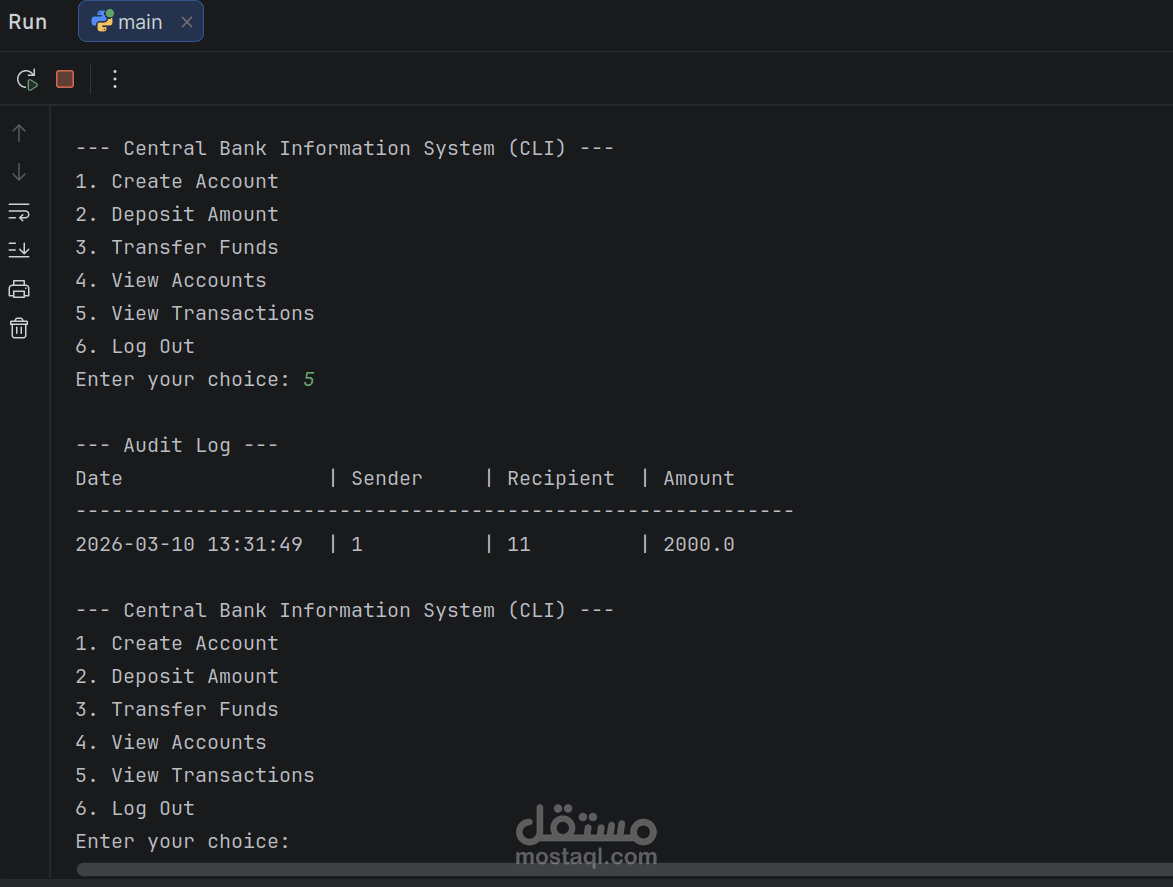 Python Bank Management System (OOP Project)