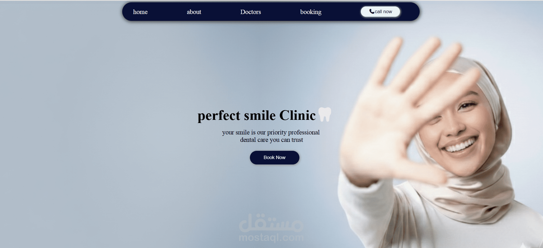 اقوم بانشاء موقع لعياده اسنان حديثه و متجاوبه باستخدام الريسبونسيف بحيث يعمل بشكل ممتاز على الموبايل و الكمبيوتر و التابلت