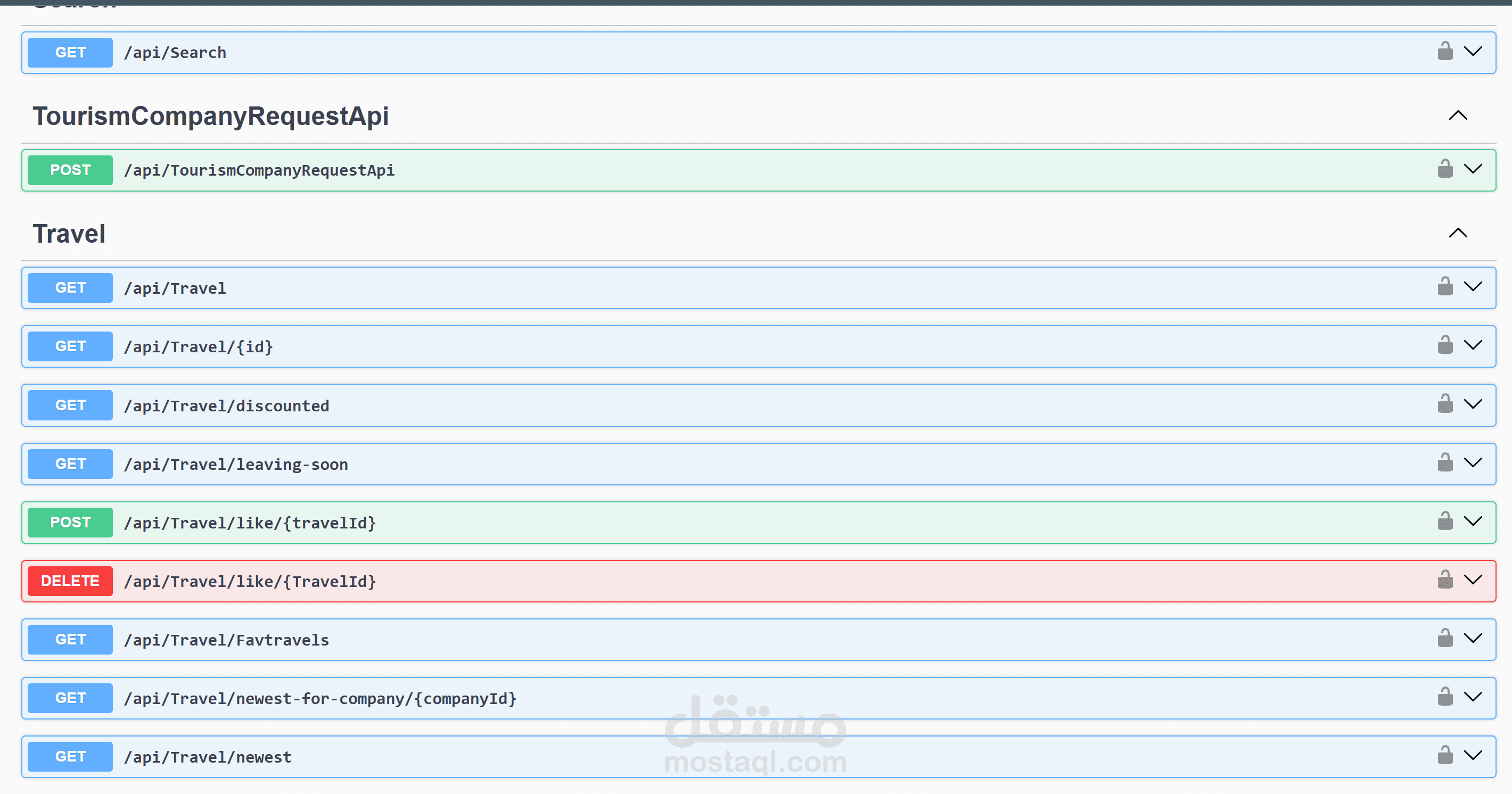 ِApi لموقع رحلات سياحية