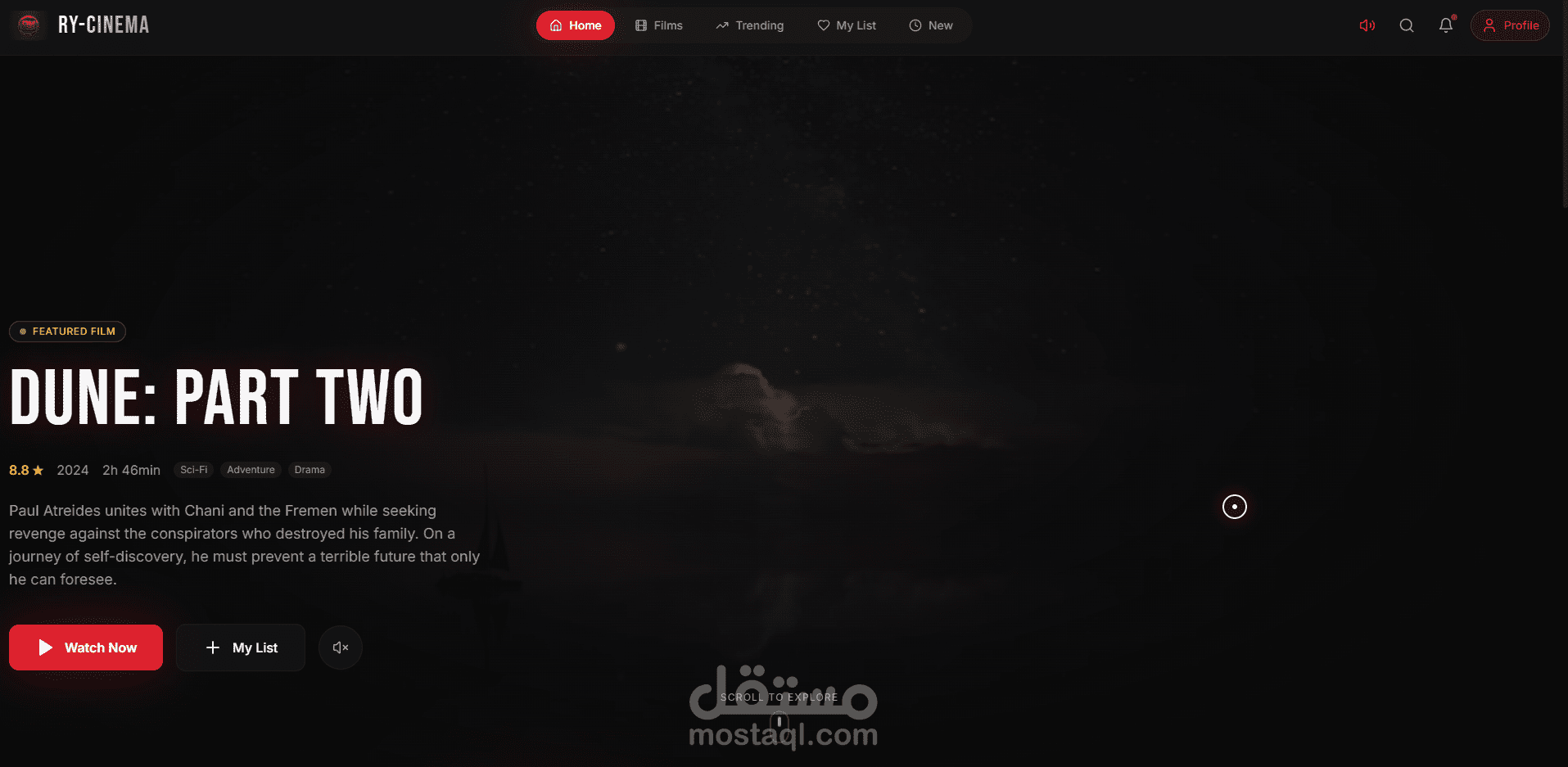 مشروع منصة استكشاف السينما والأفلام