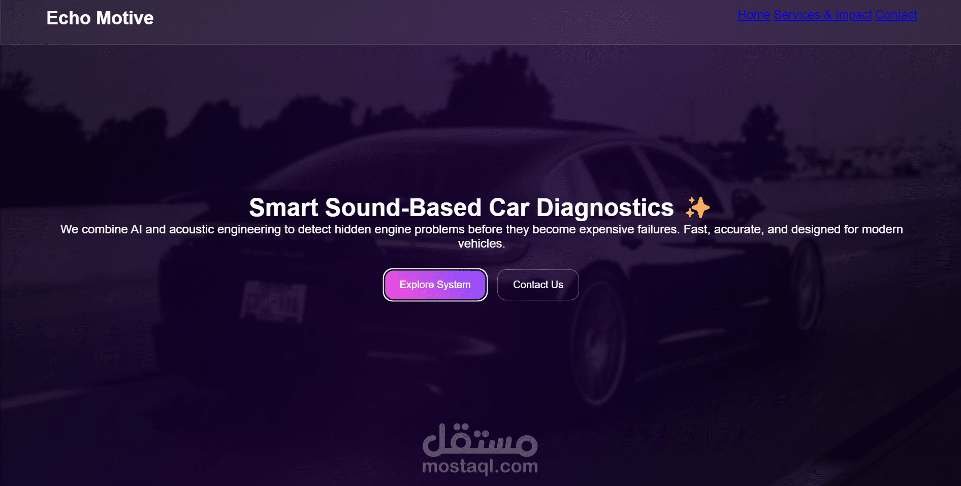 Responsive Front-End Landing Page for Car Diagnostic System