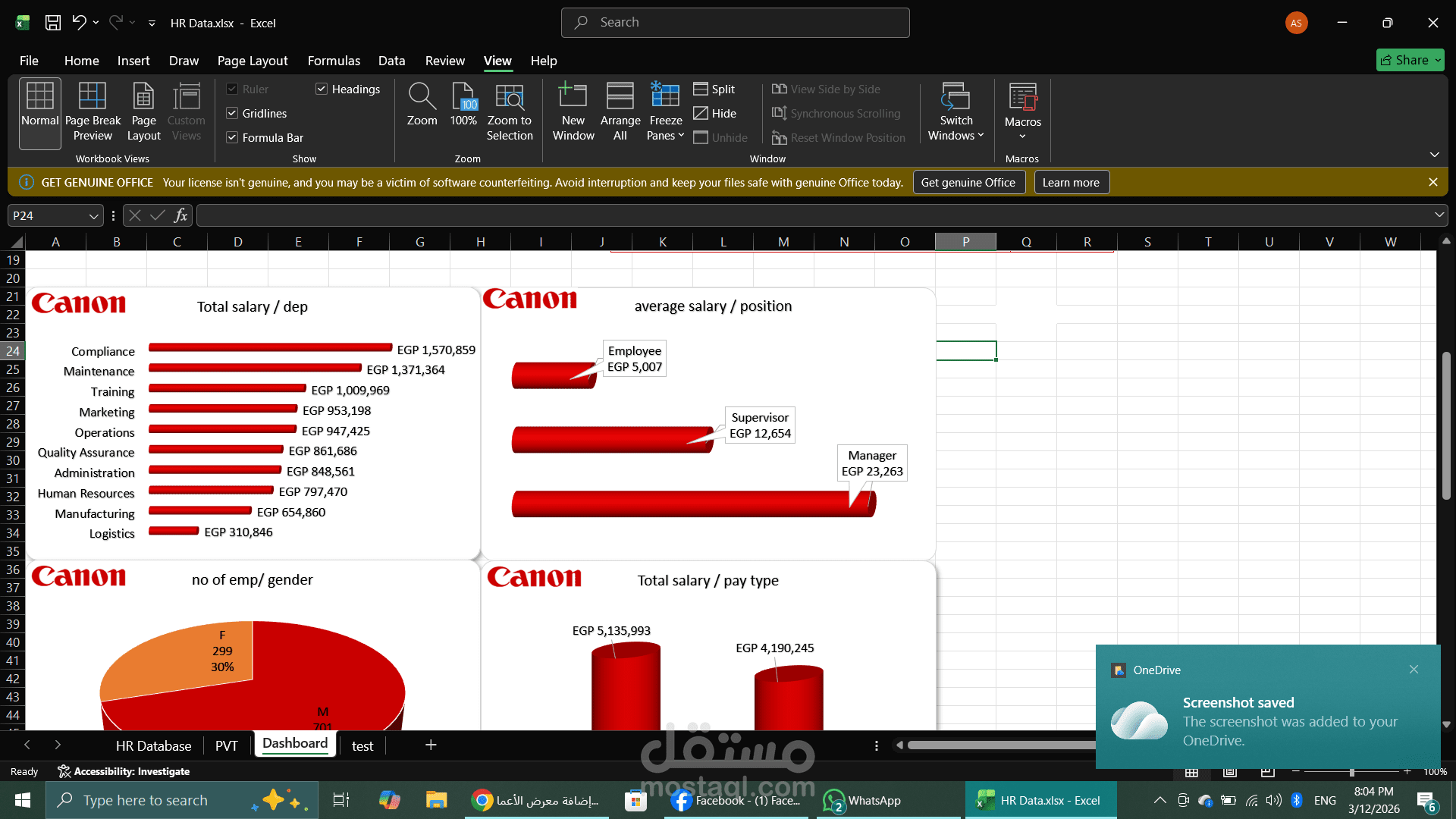 canon dashboard