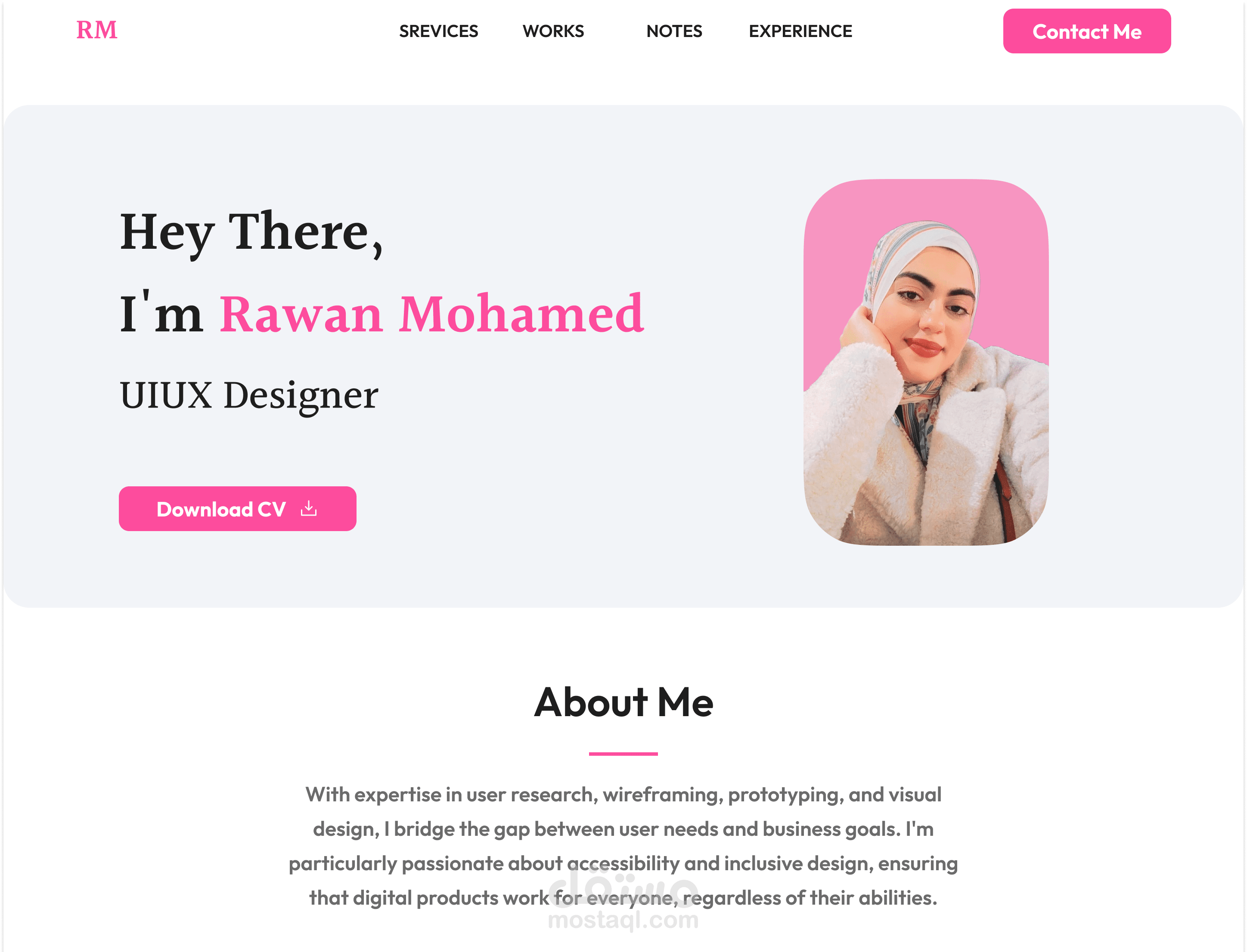 تصميم بورتفوليو شخصي UI/UX باستخدام Figma